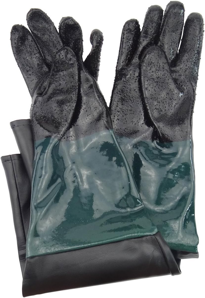 Jewboer 23.6" Rubber Sandblasting Sandblaster Gloves for Sandblast Cabinets