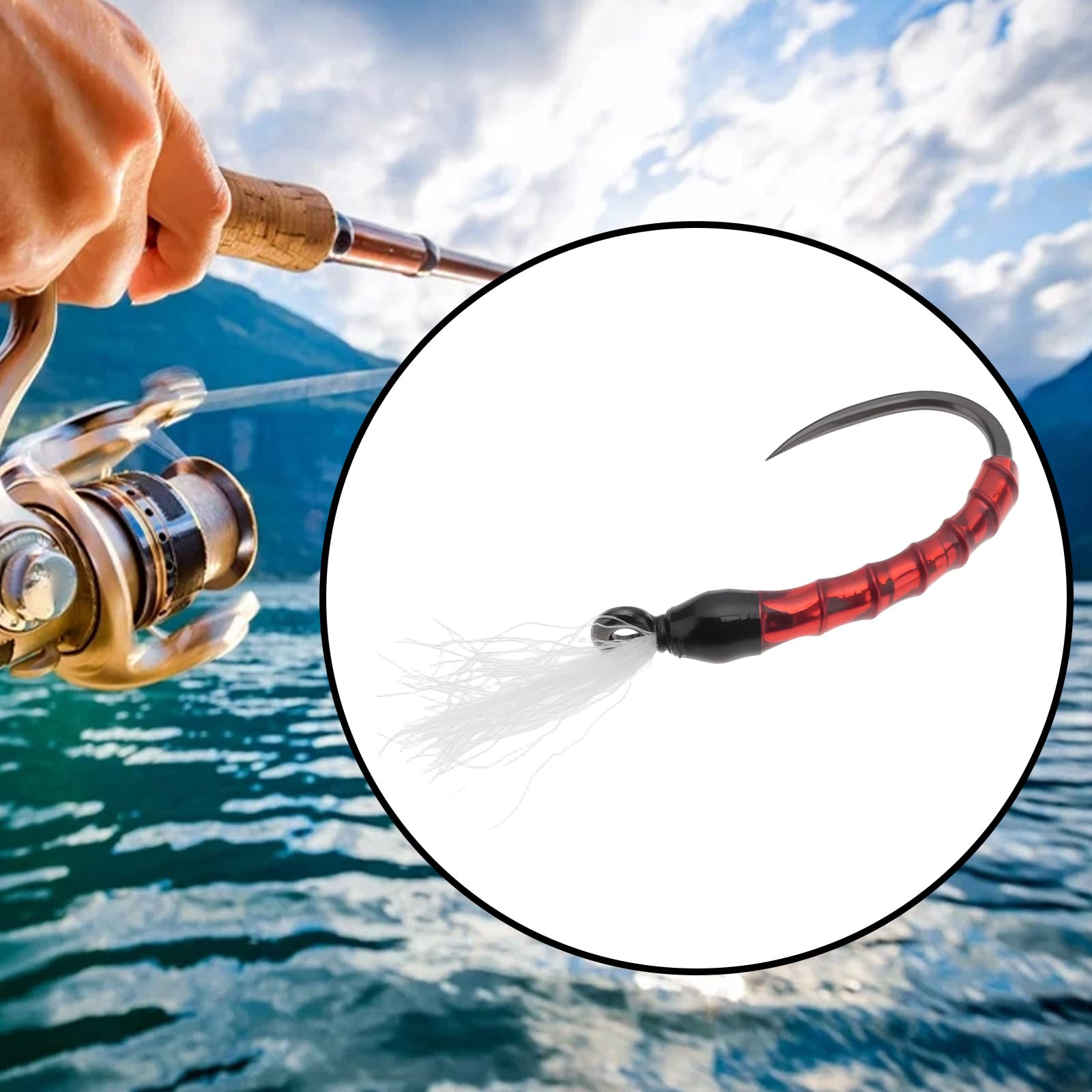 Micro Traders 8pcs Red Bloodworm Flies Lures Size 10 Fishing Lure Hooks for Trout Fishing Sports & Outdoors