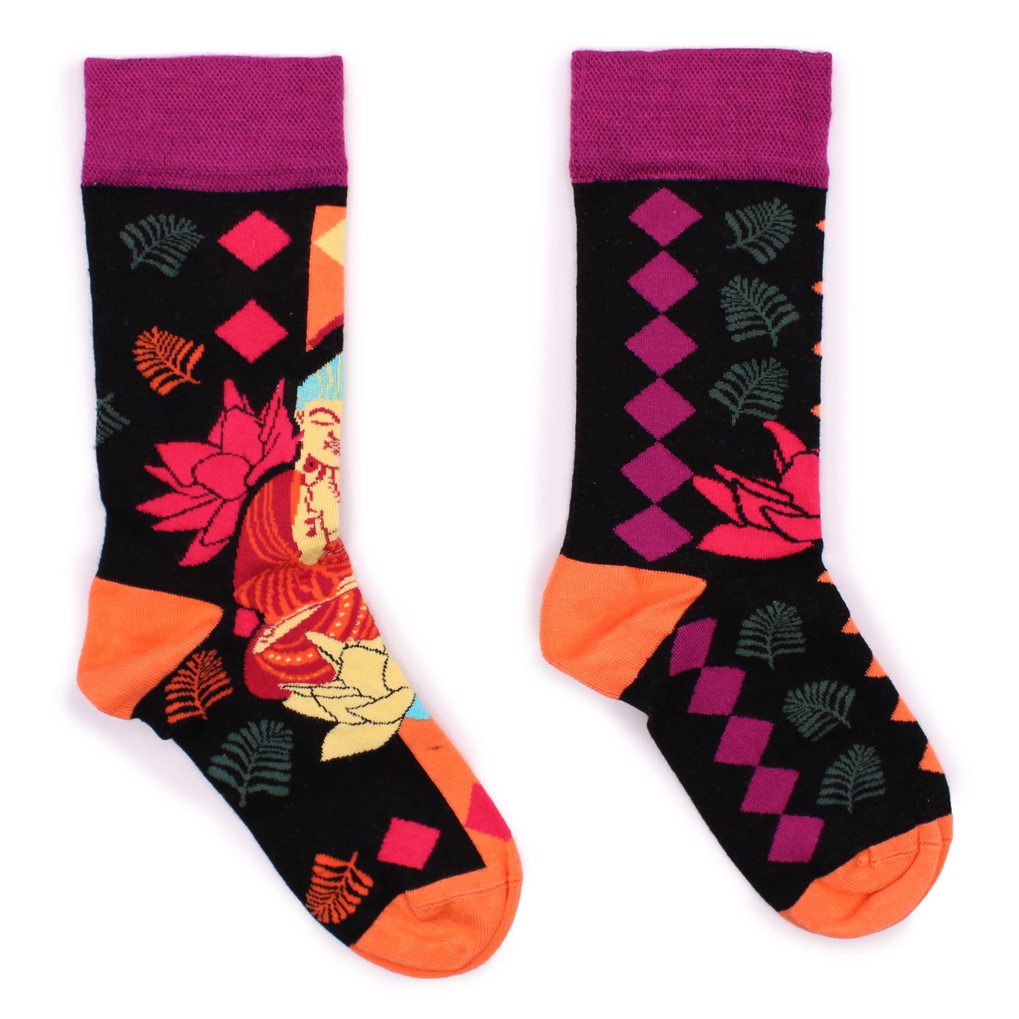 OLIVERIK Hop Hare Socks (41-46) - Pink Buddha and Lotus