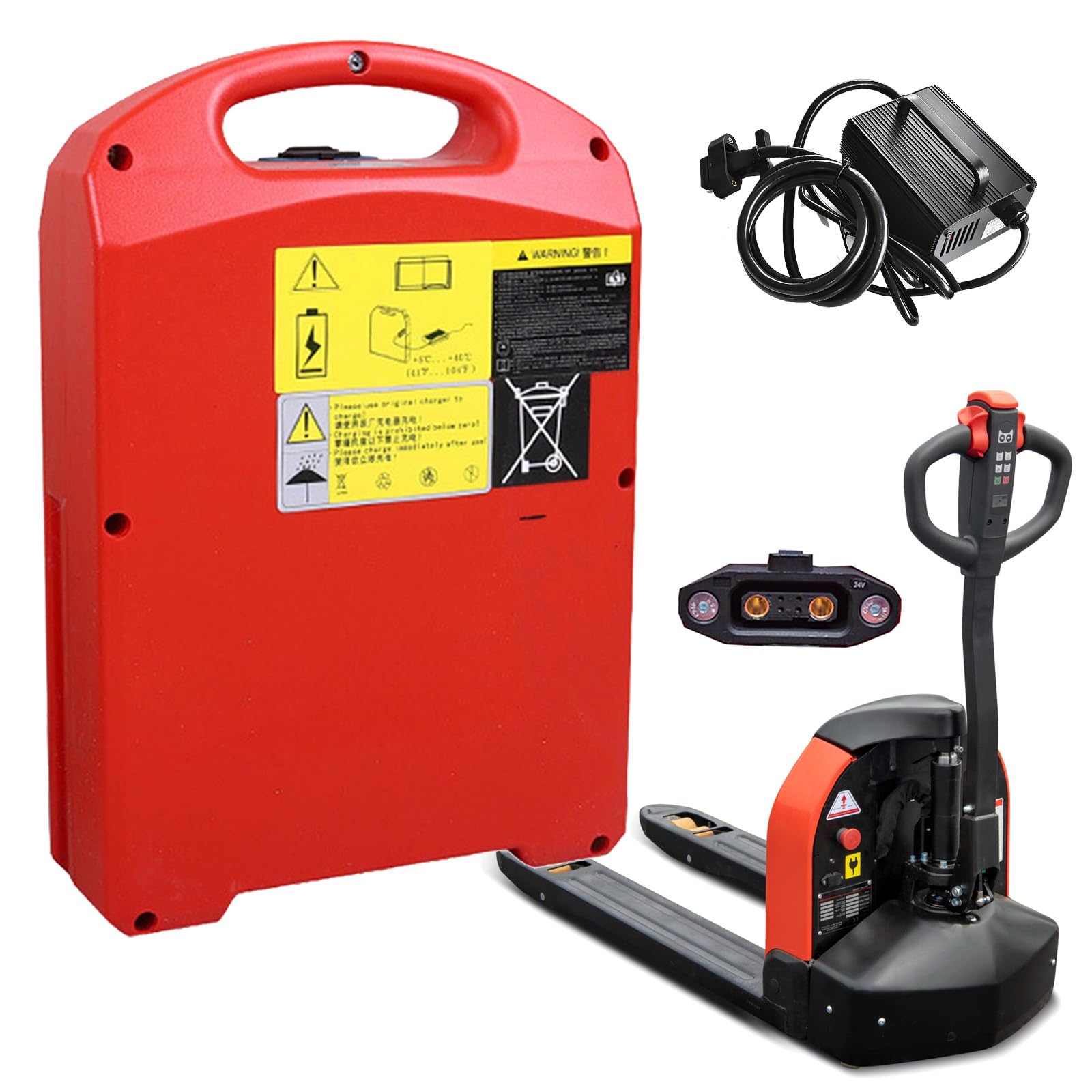 48 V 24 V Batteria transpallet Elettrico per CBD18/20J-LI3 | Batteria al litio per carrello elevatore elettrico CBD15J-LI3 Batterie ricaricabili LiFePO4 con caricatore e guscio ABS