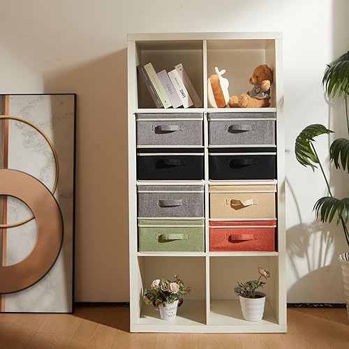 Miniatura 10 de DOMEraax Contenedores de almacenamiento con tapa, caja de almacenamiento de ropa plegable con asa para juguetes, libros, armario, dormitorio, hogar,