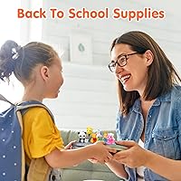 Vista 9 de Paquete de 120 borradores de lápices de animales para niños, mini rompecabezas 3D para desmontar, mascotas de escritorio y juguetes de caja