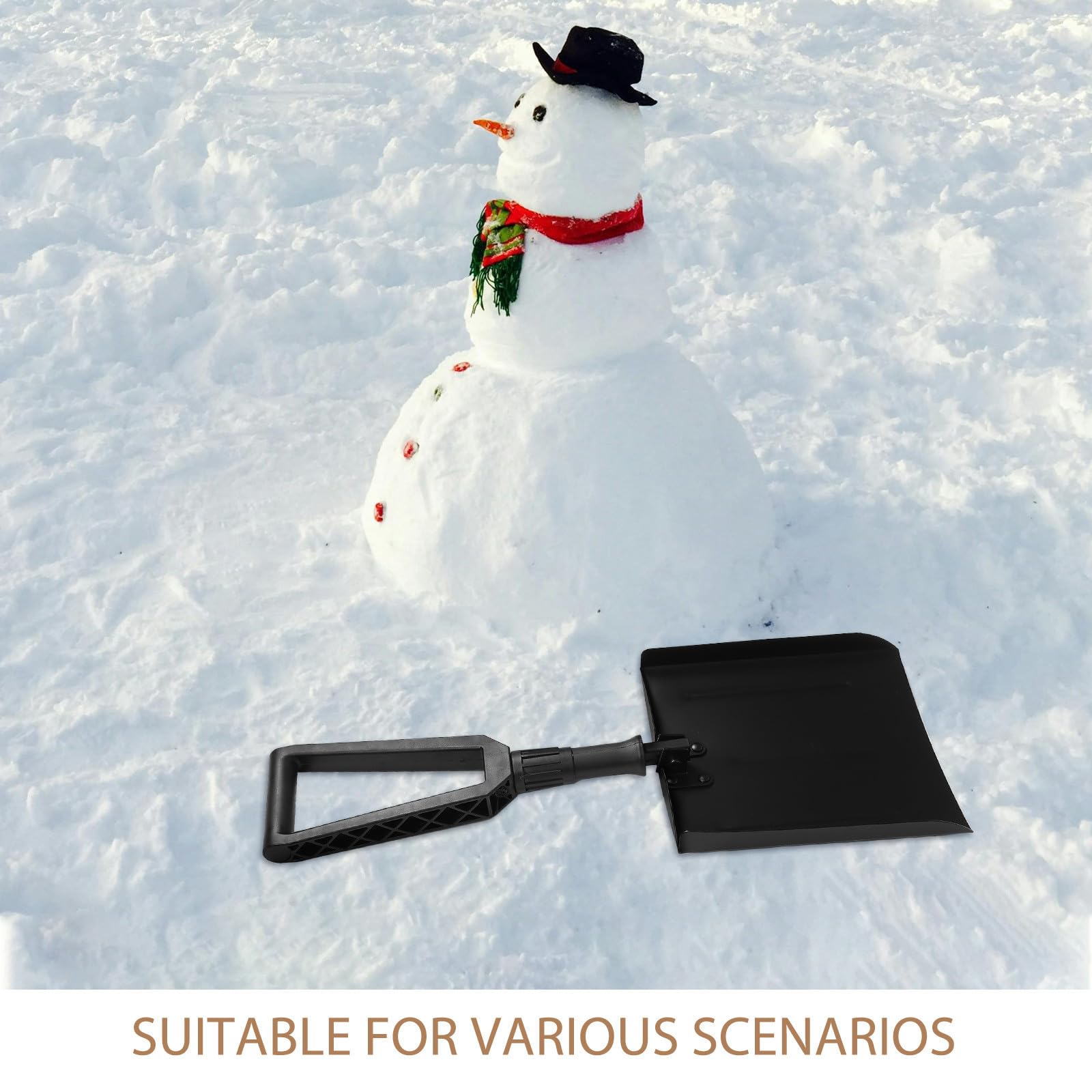 Yardwe Pala de Nieve Extensible y Plegable de Hierro Gran Área