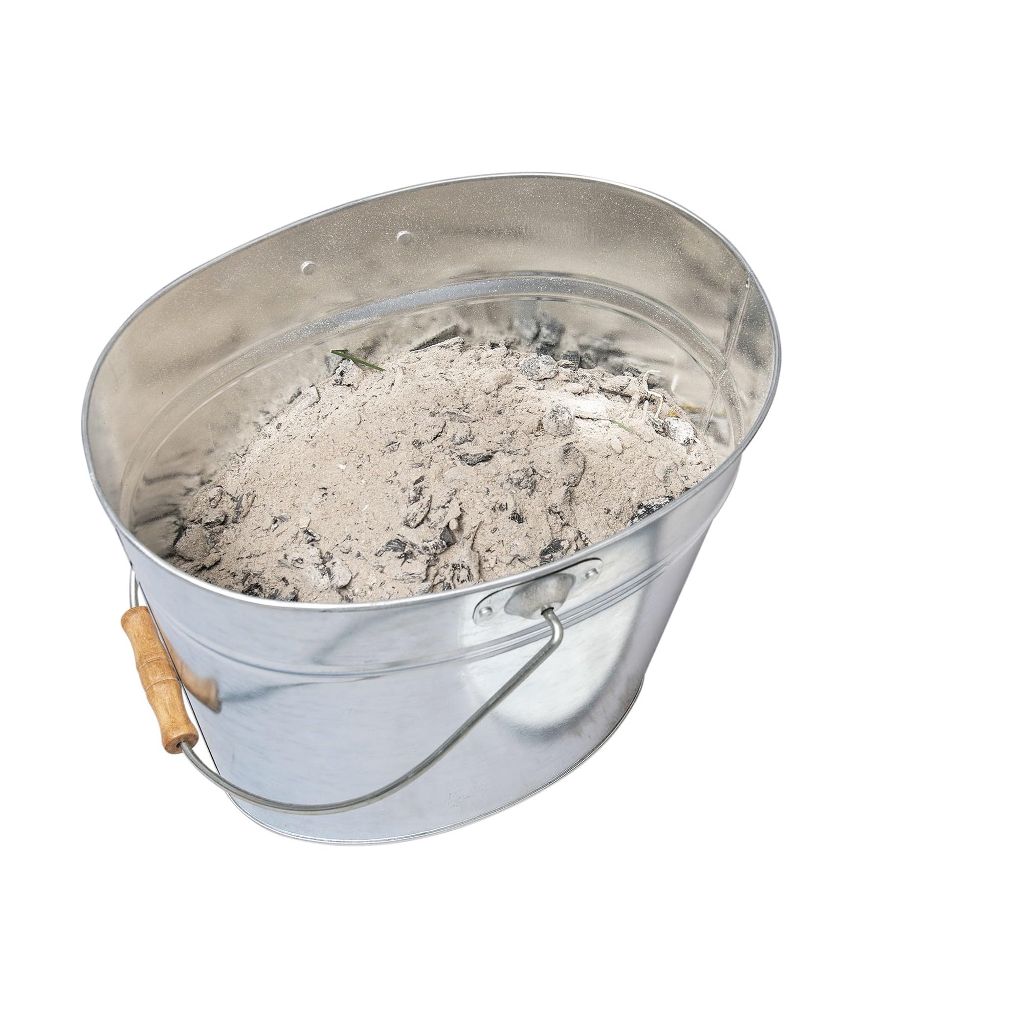 Cubeta de ceniza de metal galvanizado WERKA PRO con tapa y asa