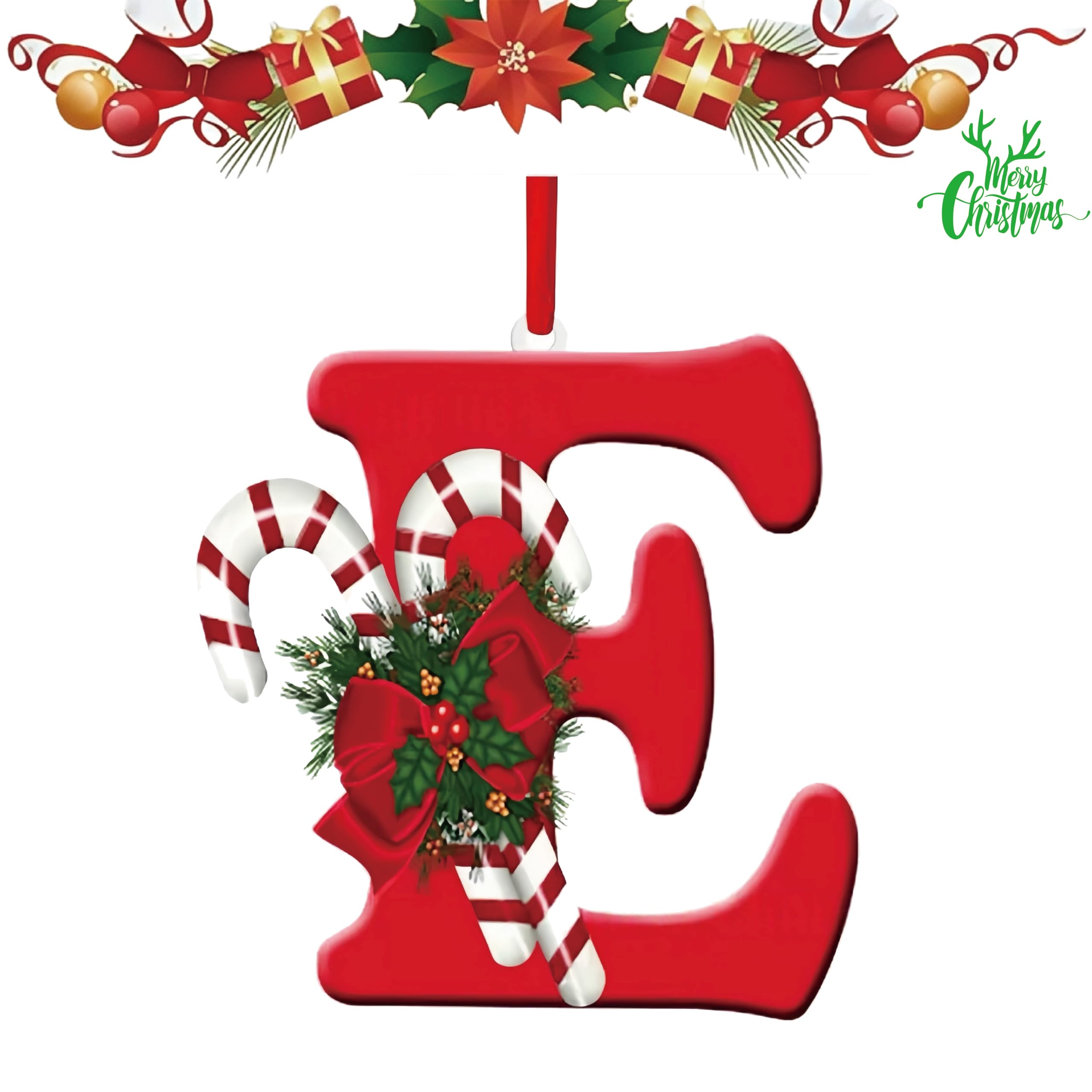letter hanging Christmas tree decoration is a must-have for personalized DIY Christmas decoration. It is sturdy, not easily damaged or deformed, and can be used both indoors and outdoors (Letters-E)