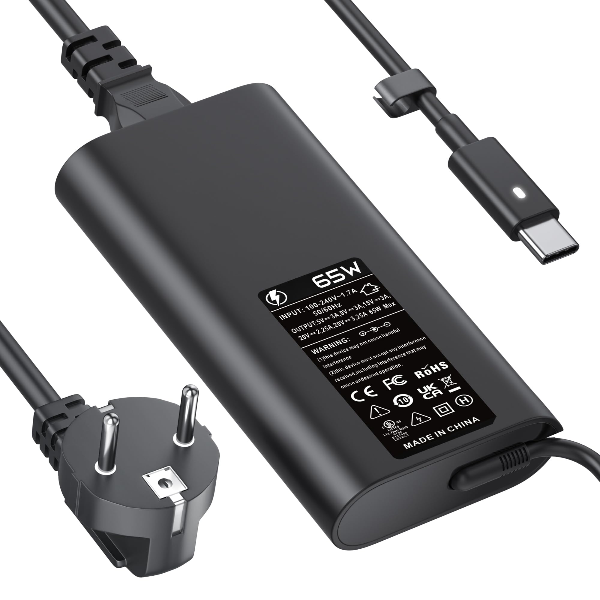 65W USB C Netzteil Laptop Ladekabel für Dell Latitude 5420 5430 5440 5450 5520 5530 5540 5550 5320 7420 7430 7440 7330 7340 7390 Inspiron 14 7425 16 7620 Chromebook 3100 XPS 13 Typ C Ladegerät Adapter