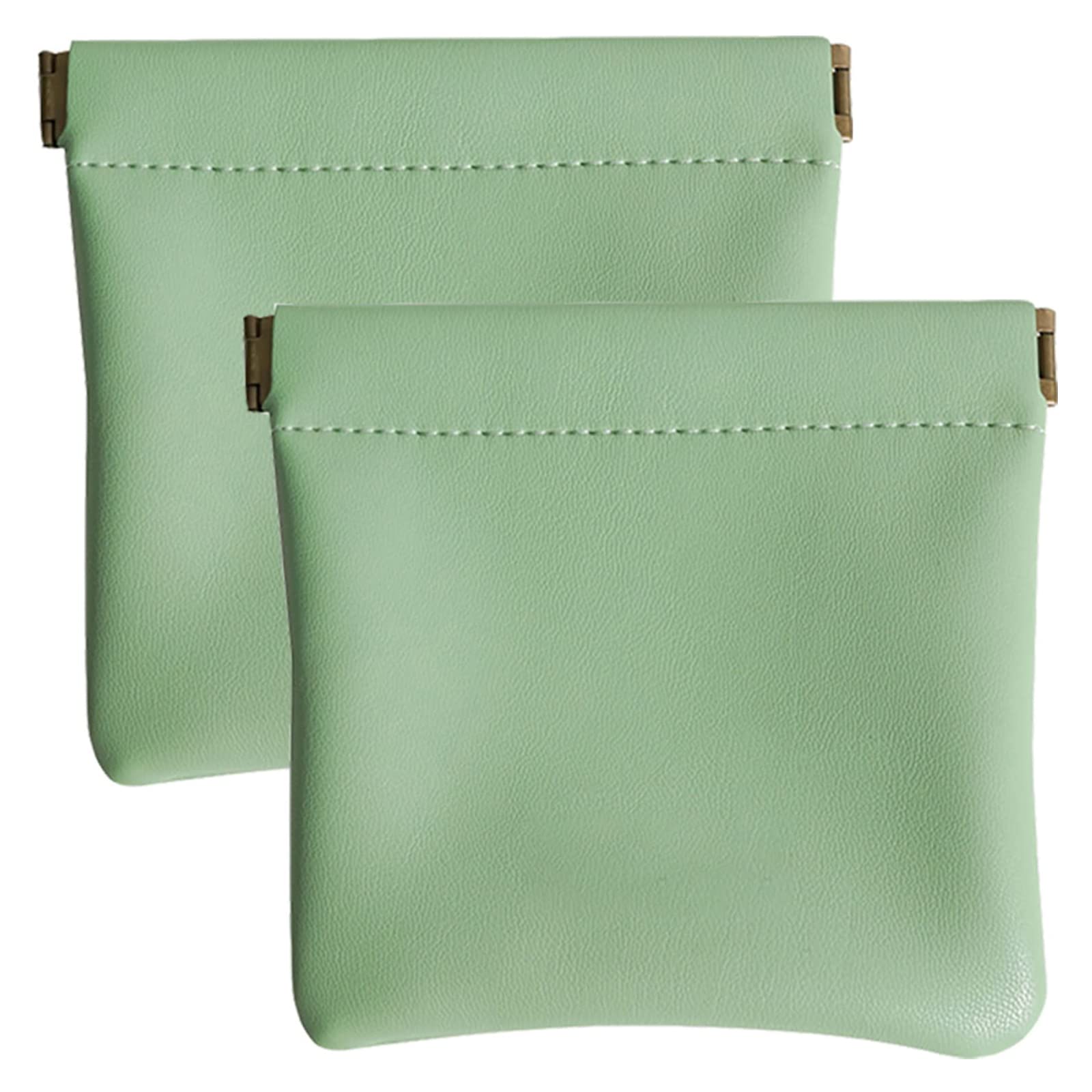 ADANN Glorihoby Pocket Cosmetic Bag, Self Closing Makeup Pouch, Pocket Cosmetic Bag Squeeze Top, Lambskin Pocket Cosmetic Bag, Mini Multifunctional Storage Bag Makeover Bag Travel Storage (2Pcs-D)