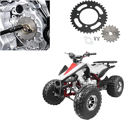 Miniatura 4 de Kit de piñón de cadena universal 420 420 cadena 6.102 in 37T delantero 420 17T piñón trasero universal para 50cc a 125cc Dirt Mini Bikes ATV Go Kart