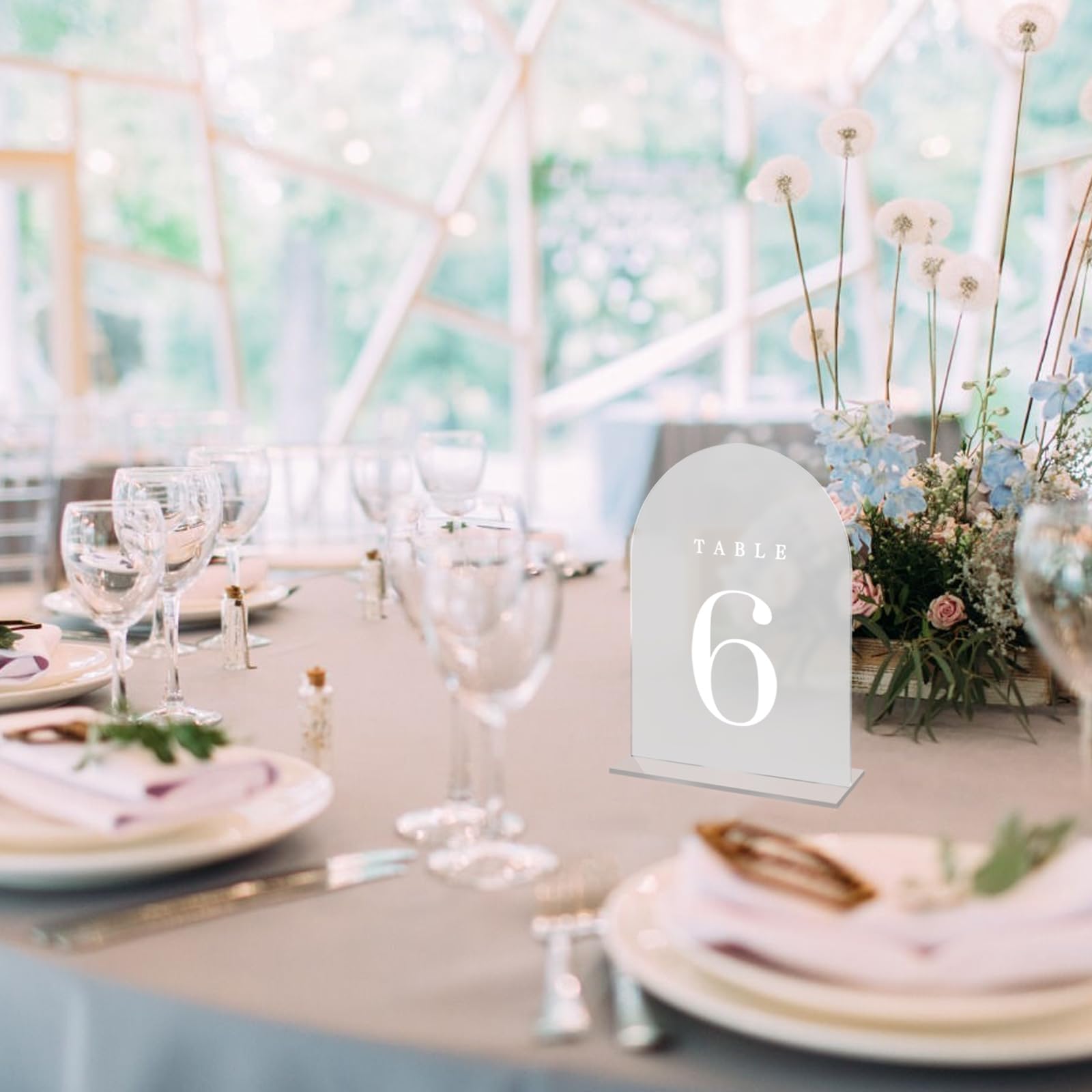 Lot De 12 Numéros De Table En Acrylique Transparent Avec Support - Pour Mariage, Réception, Décoration De Table - 10x15 Cm