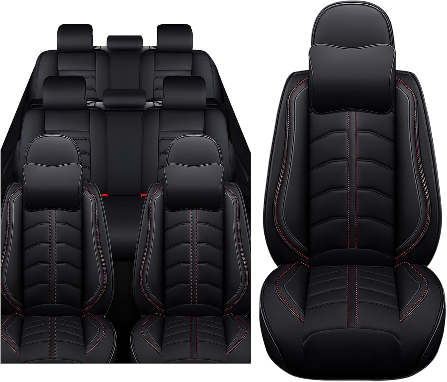 Car Seat Cover 7 Seats for Subaru Tribeca 2006-2014, Premium Nappa Leather Sport Seat Cover, Waterproof and Durable, Airbag Compatible with Car Seat Protectors (Luxury,Black)