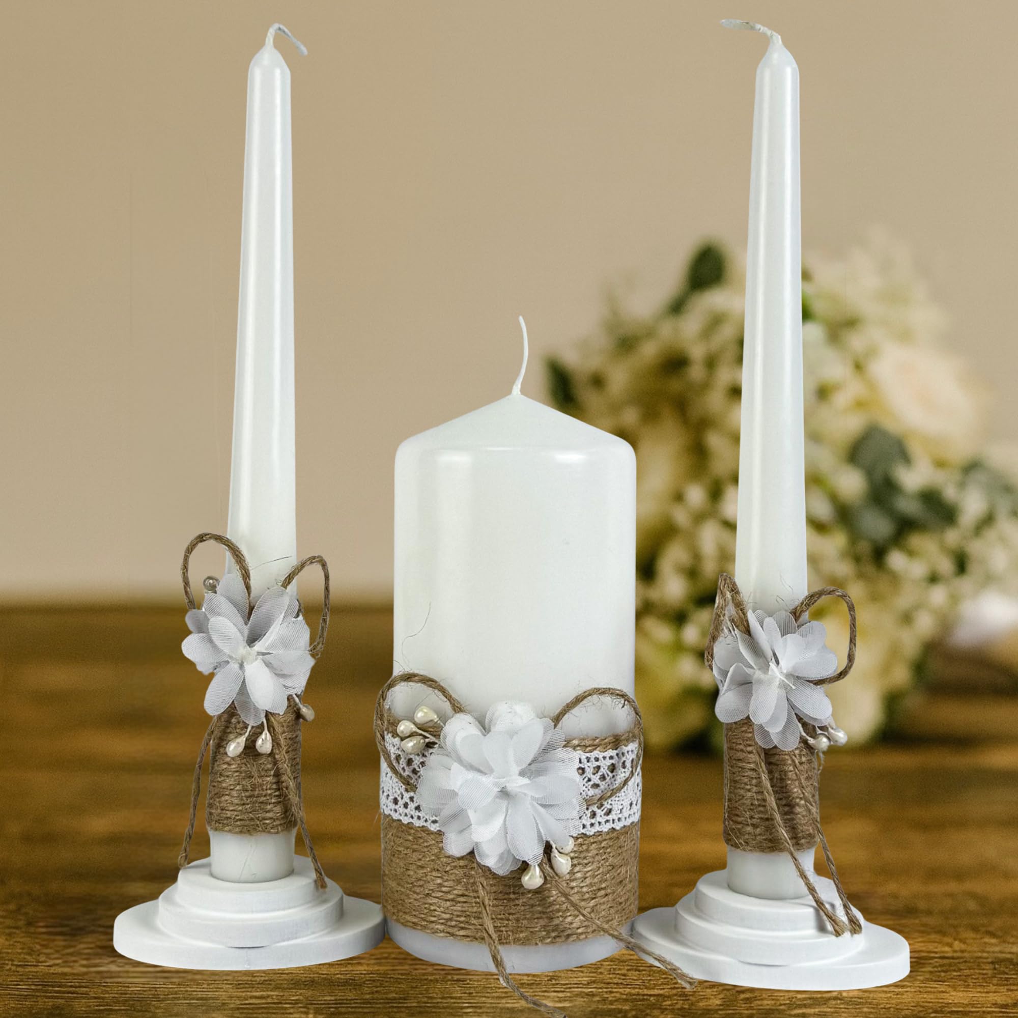 Magik Life Unity Candle Set - Wedding Ceremony & Reception – 6 Pillar & Two 10 Taper Candles – Long Burning Unity Candles for Marriage Ritual – Handmade in USA - Royal | Blue