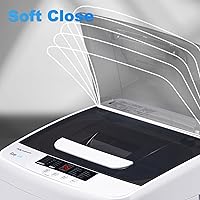 Vista 7 de Lavadora automática completa, lavadora portátil, 1.7 pies cúbicos, lavadora giratoria con 10 programas de lavado, pantalla LED y bomba de drenaje