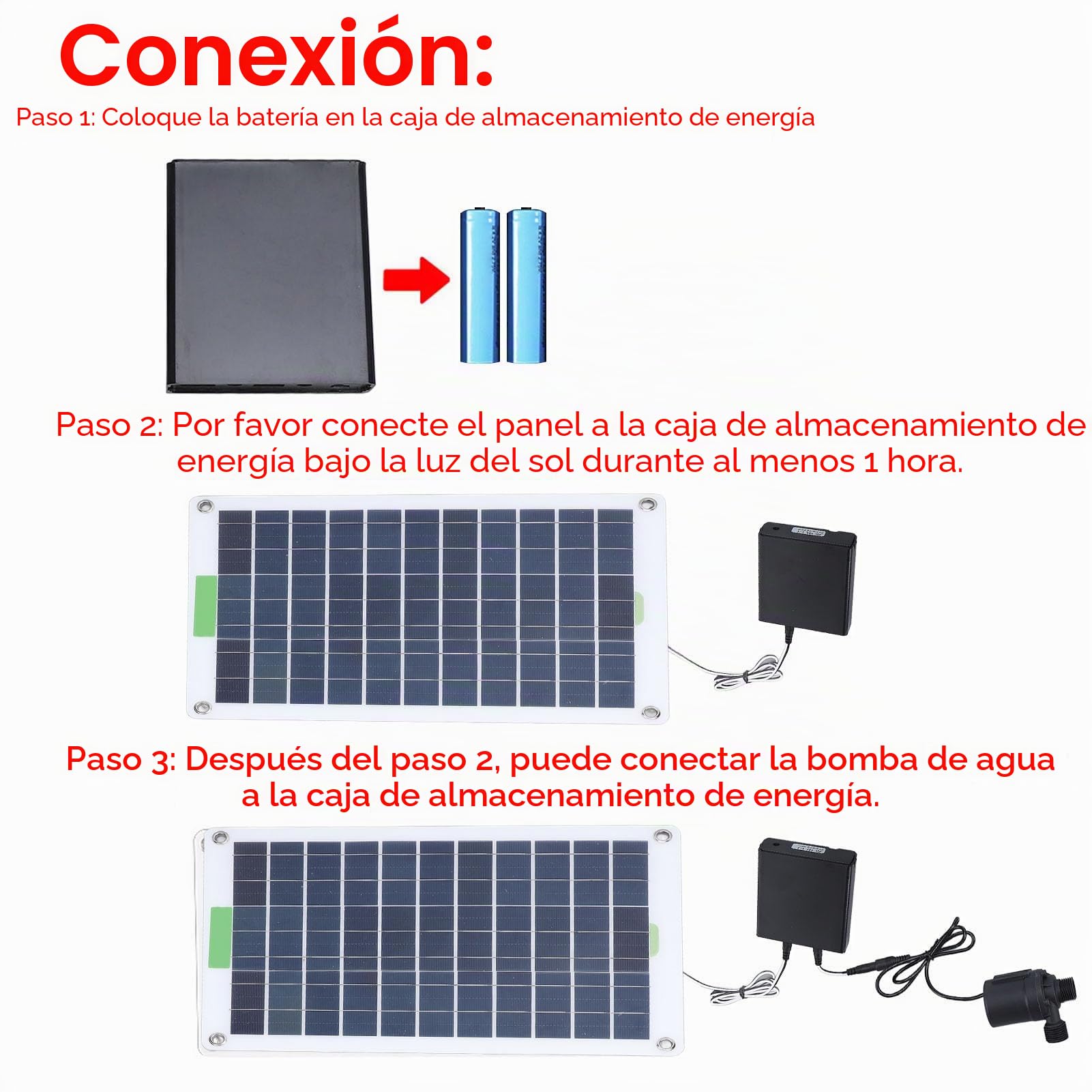 Bomba de Agua Solar, Bomba de Fuente Solar para Exteriores DC 12 V 100 W, Bomba de Fuente de Agua Solar DIY para Baño de Pájaros, Estanque, Jardín, Pecera, Piscina, Fuente de Agua