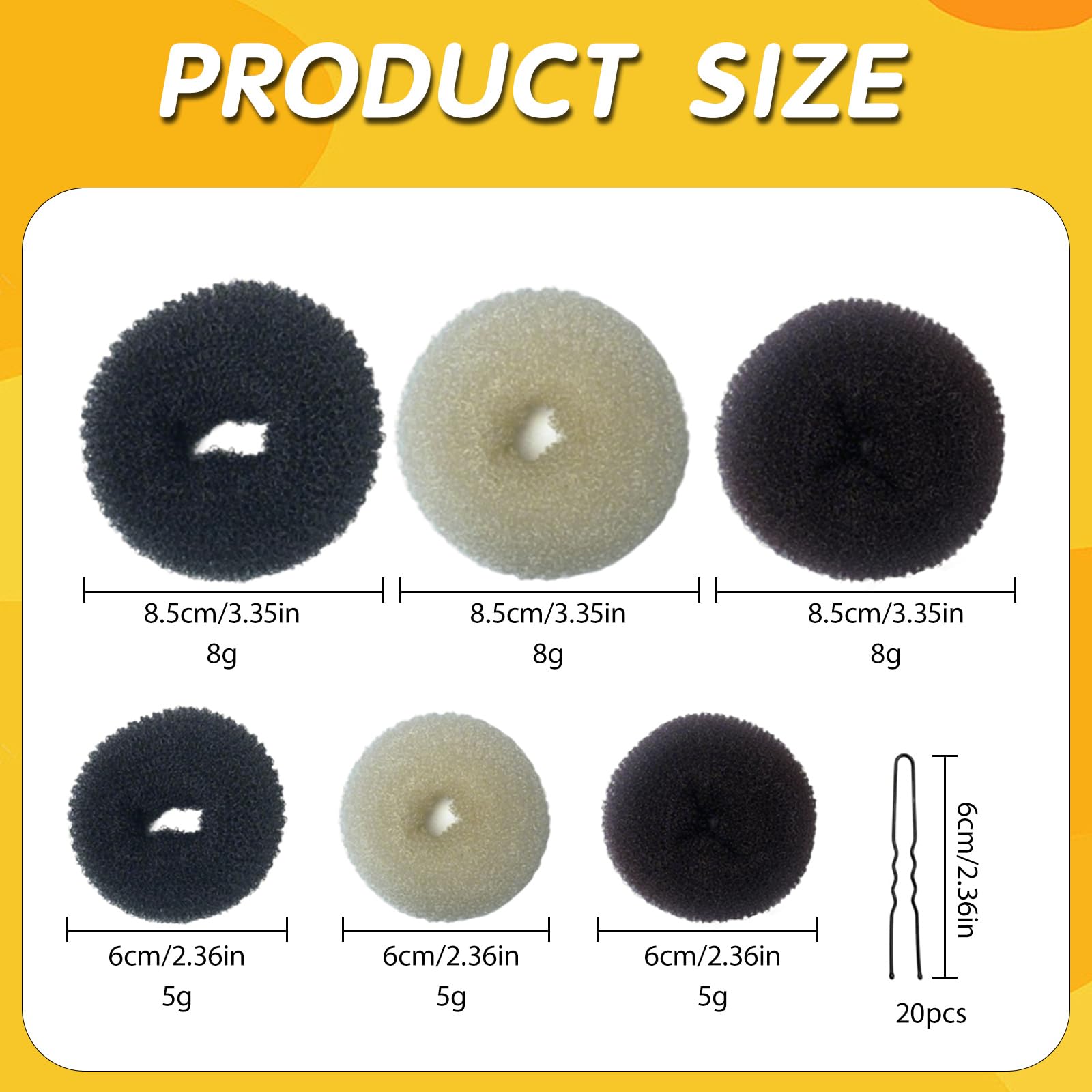 Ciambelle per Chignon 6Pz, Magic Hair Bun Maker per Acconciature, 20 Clip a Forma di U, Chignon Facile per Bambine e Donne, Adatto per Ogni Stile di Capelli, Alta Qualità e Facile da Usare