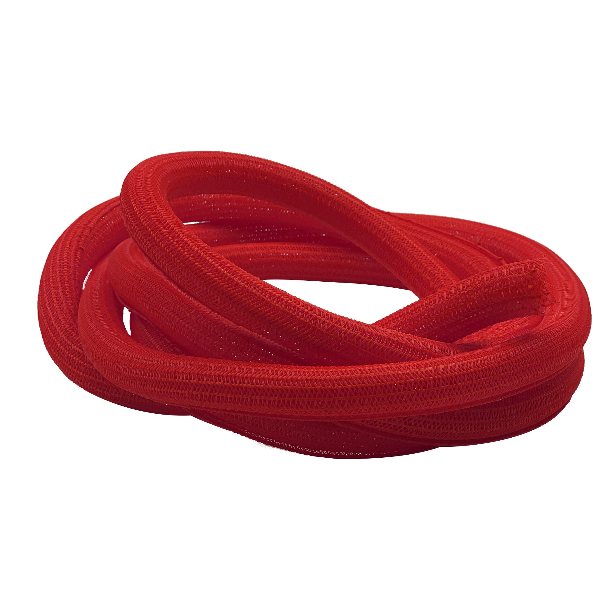 Electriduct1/4" Hook Self Closing Sleeve Braid Wrap Around Sleeving Cord Cover Cable Protector Wire Organizer - 10 Feet - Red