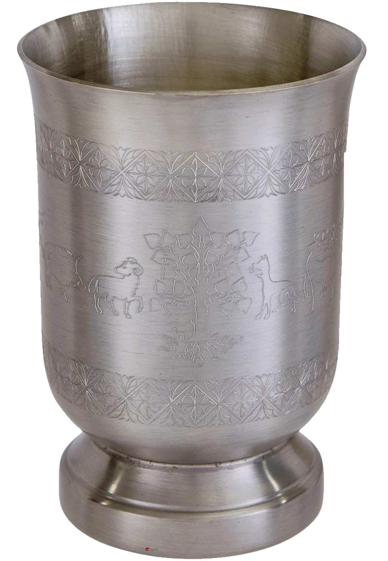 I LUV LTD Peltro Medievale Scena di Caccia Potabile Tazza Calice Ispirato All'autentico 15 Secolo Antico Fine Perfetto per L'incisione