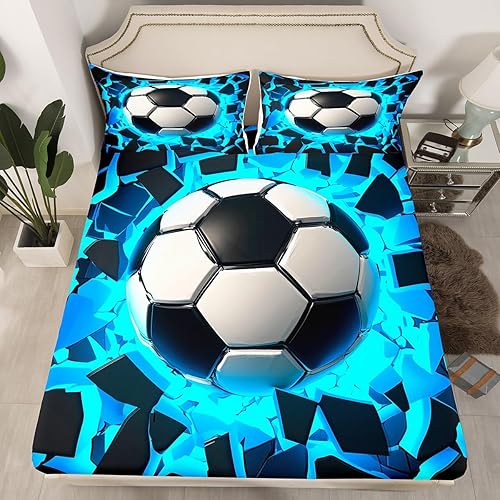 Juego de sábanas de fútbol americano para dormitorio de niños, diseño geométrico hippie, juego de ropa de cama para decoración de habitación, 3