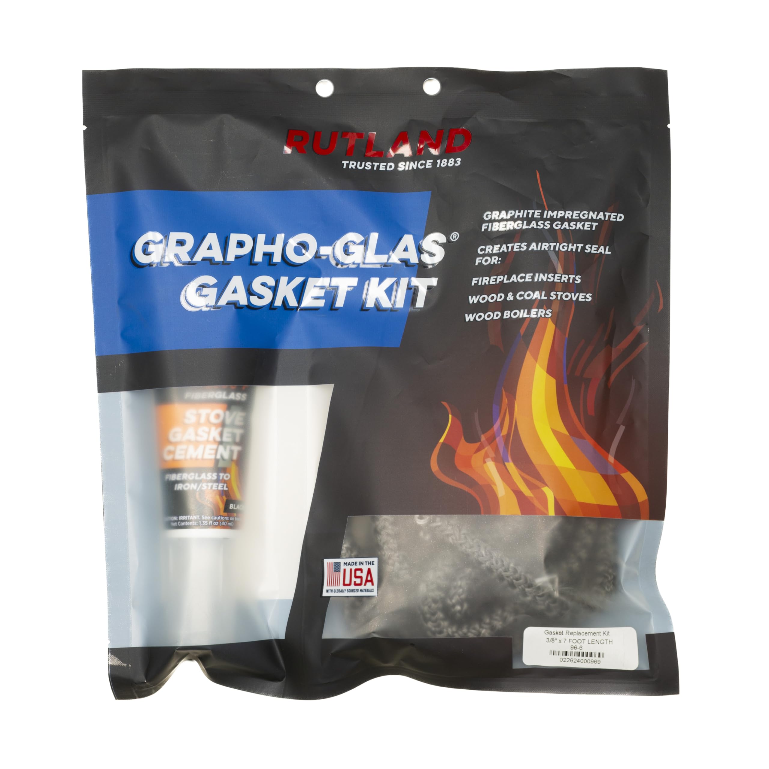 Rutland 96-6 Grapho-Glas Rope Gasket Replacement Kit, 3/8-Inch by 7-Feet-image-23