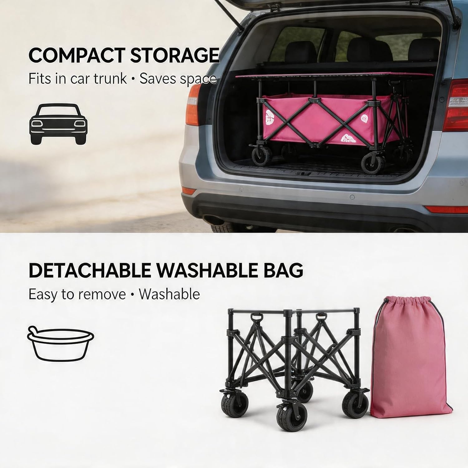 Portable Cart with Canopy Outdoor Vendor Cart Foldable Portable Cart Mobile Food Display Stand with Lockable Wheels for Markets Street Food.(Black,56.3x27.56in)