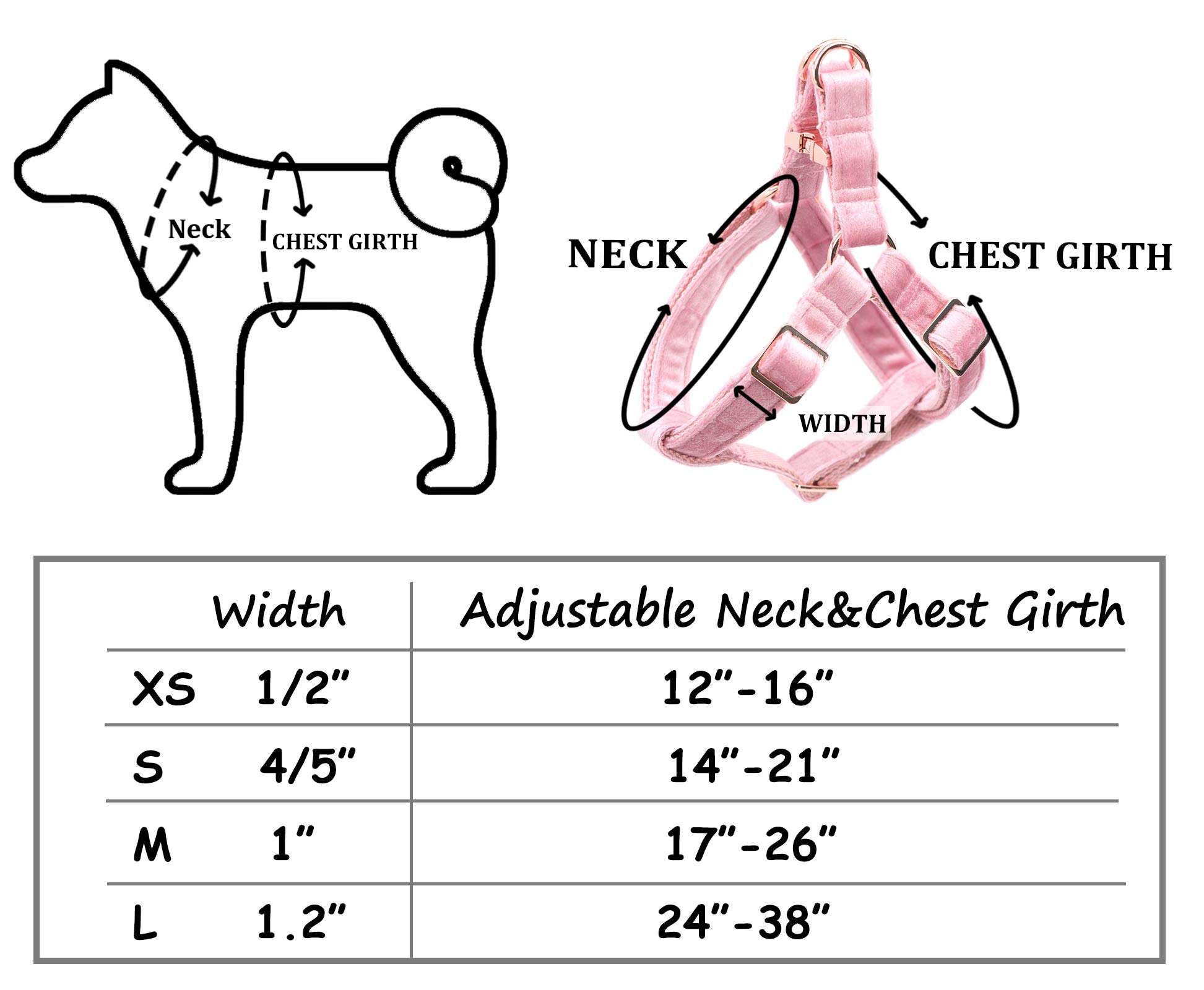 ARING PET Arnés halter de terciopelo sin tirones para perro, ajustable y resistente para perros pequeños a grandes