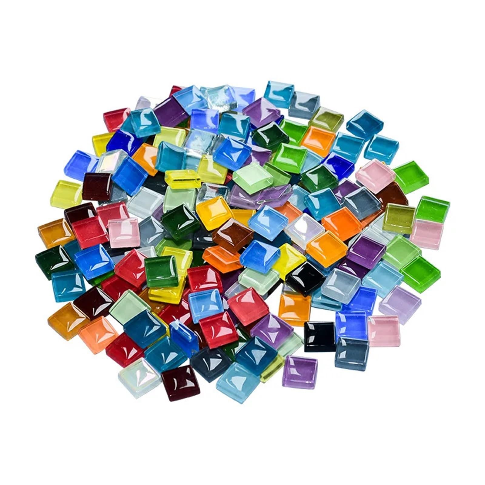 Petal Mosaic Tiles 1200PC Colored Crystal Glass Mosaic Square 3MM Thick Particles Handmade DIY Creative Art Painting(Qianhuangse)