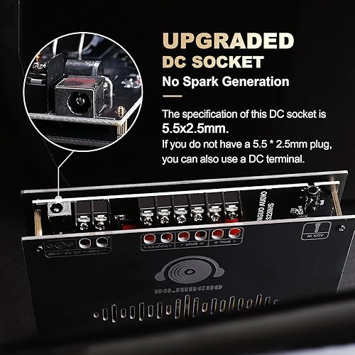 Miniatura 6 de Tablero amplificador de potencia Bluetooth de 2.1 canales S220HS, chip TDA7498E 160W × 2+220W, módulo amplificador de potencia de audio de 12V-38V,