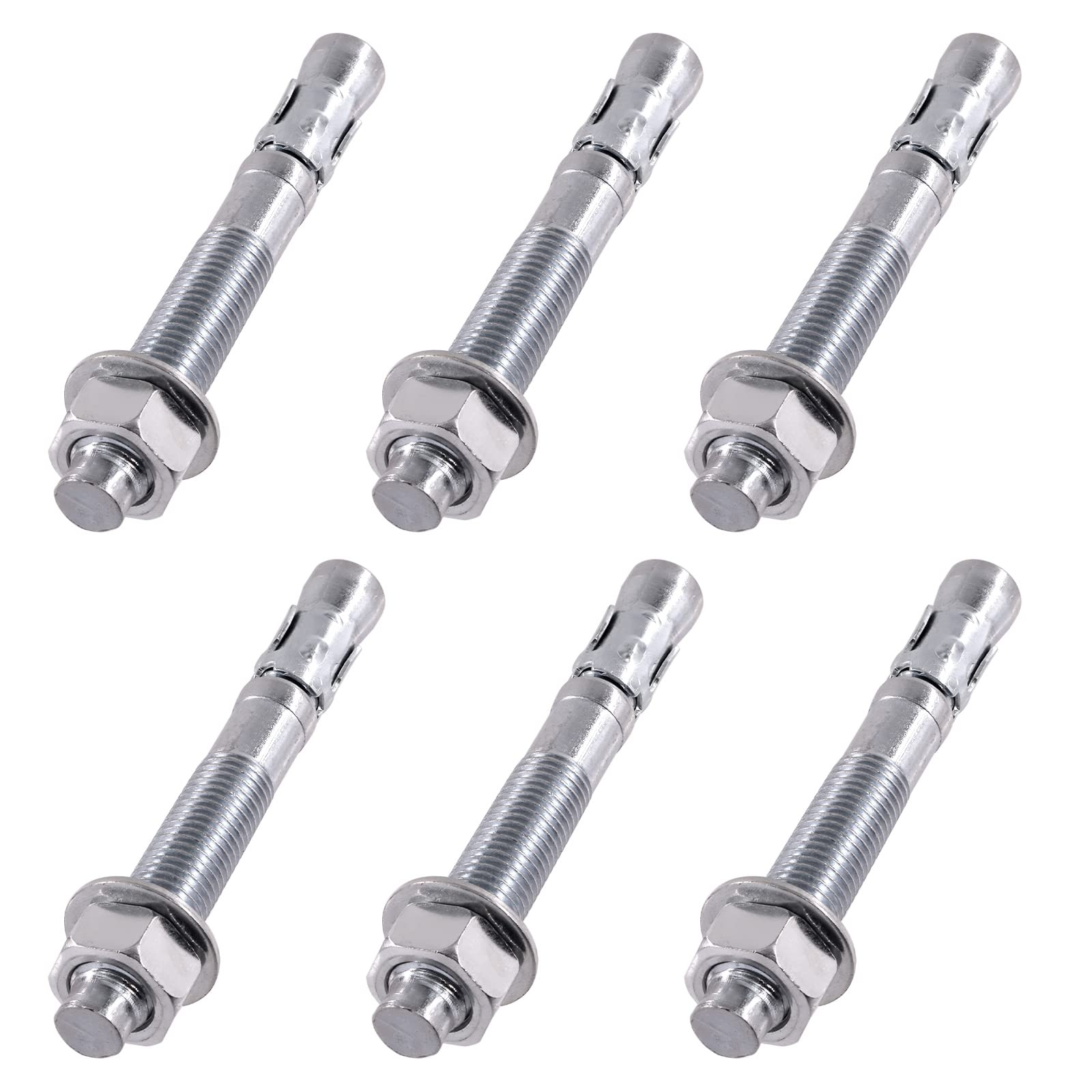 Glarks 6Pcs 3/4 "x 6-1/4" cuneo ancoraggio zincato resistente fissaggio per calcestruzzo