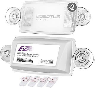 EZ Pass Holder - Fits All US Toll Passes, Easy to Install and Remove, UV-Protective, 4pcs Reclosable Mounting Strips Included