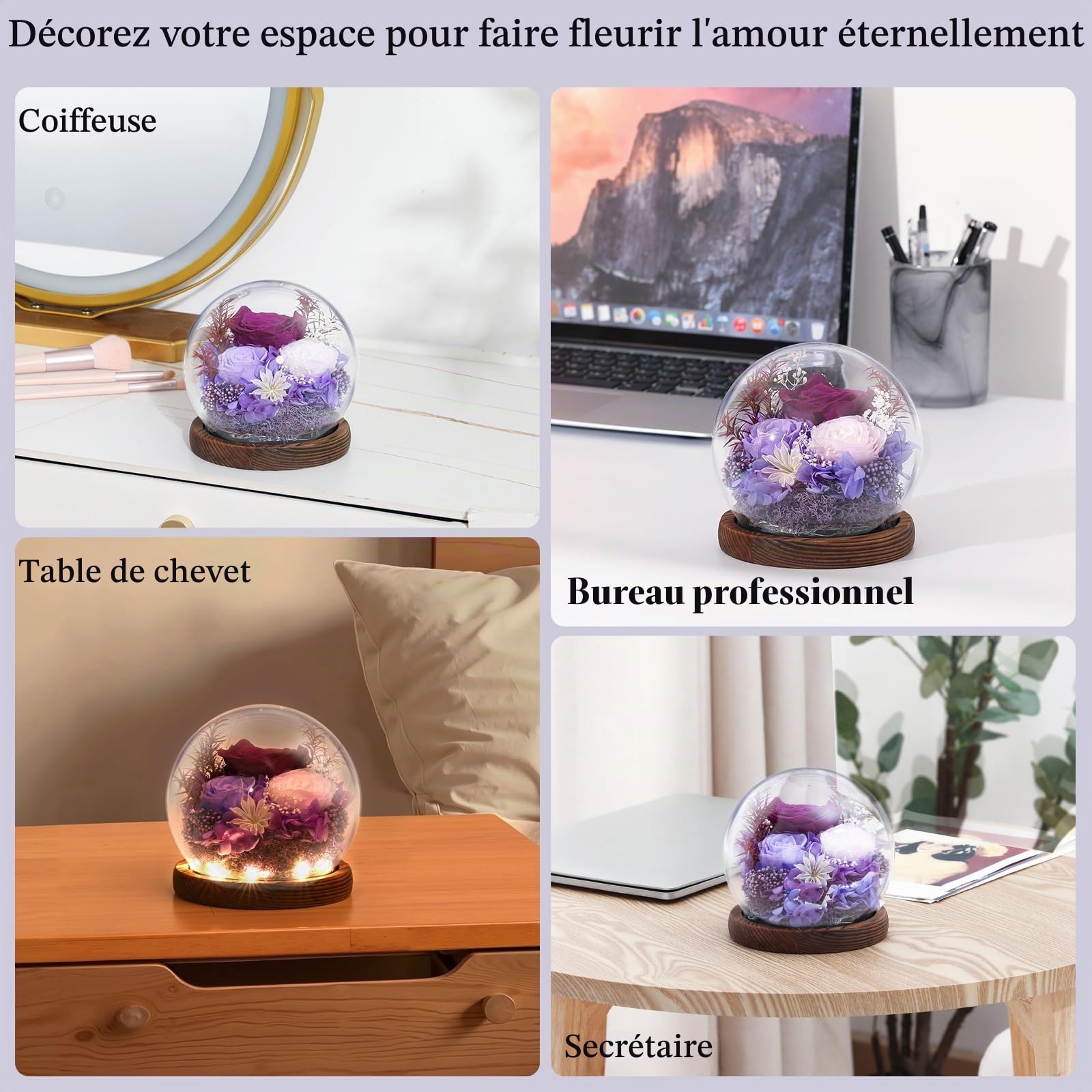 Emibele Cadeaux pour Maman Fleurs Livraison, Cadeaux Anniversaire, Violet