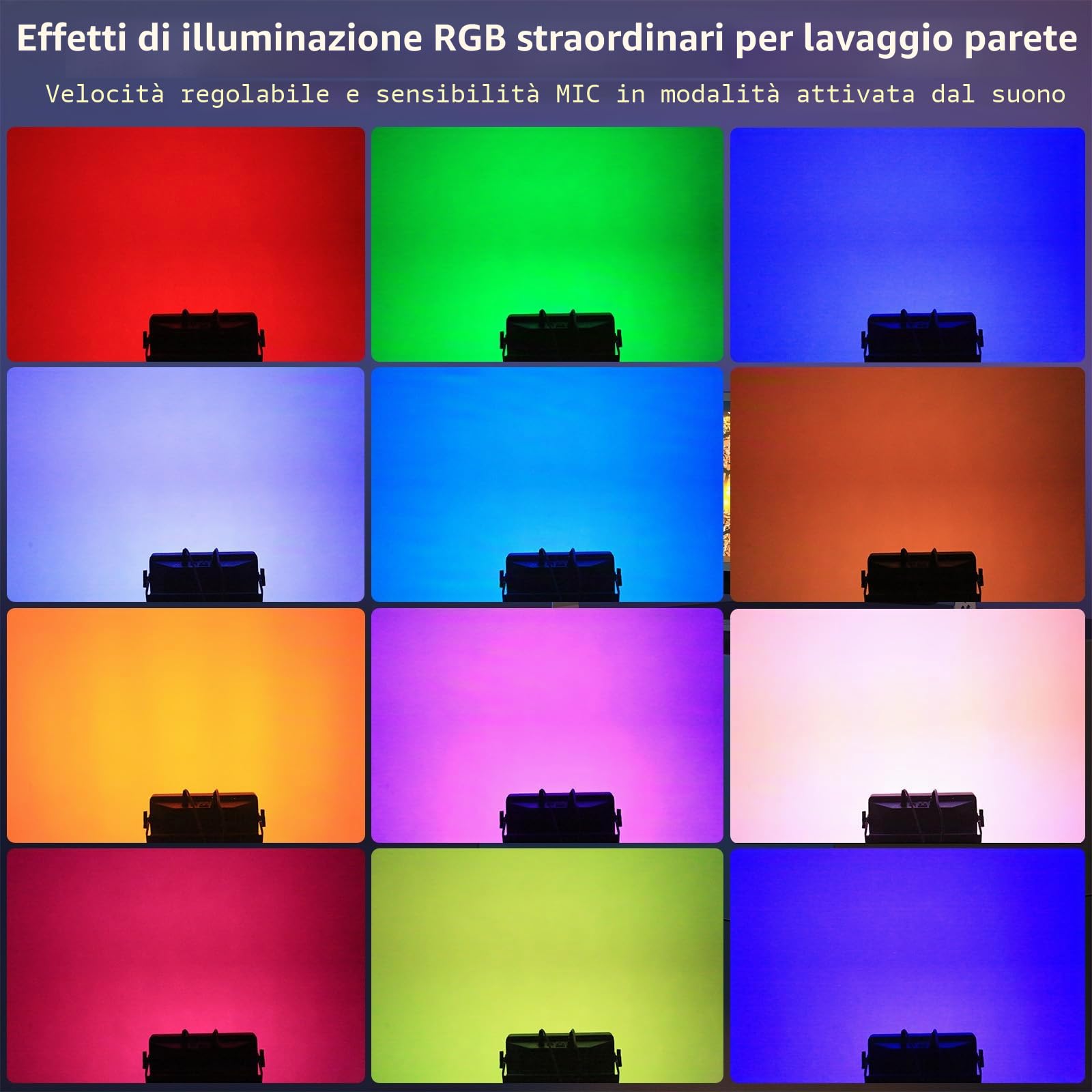 120W LED Wall Washer,4x30W COB Oro + 36 LED RGB,LEDs DMX512 Luce di Festa DJ Bar Stroboscopico Discoteca per Edifici e Eventi dal Vivo,Bar,Discoteca,Natale,Halloween,Feste,Matrimoni