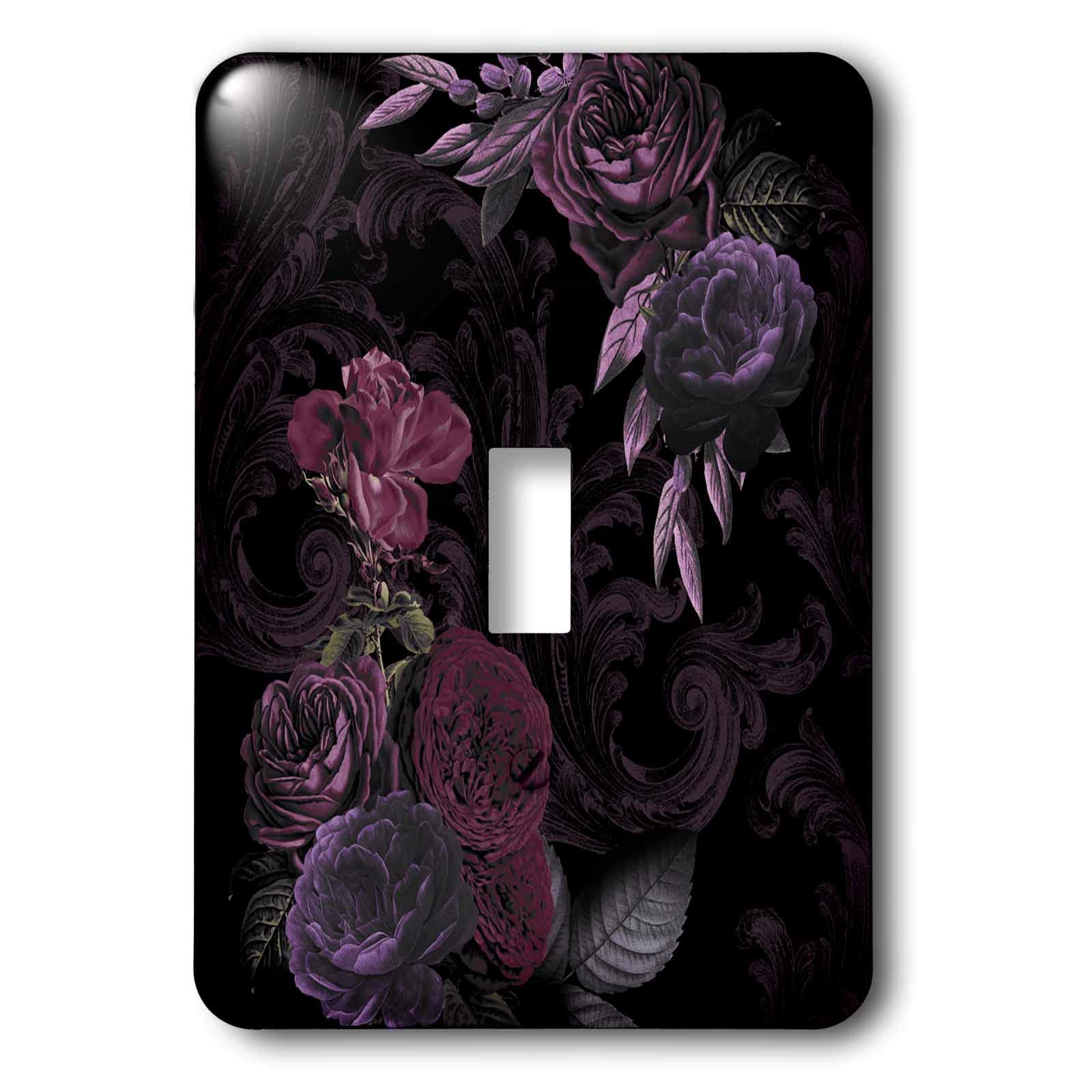 Cache pour interrupteur fleurs rouges 3dRose salon et chambre décoration florale lumineuse