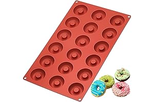 Silicone Mini Donut Pan, 18 Cavity Baking Mold Tray for Doughnuts, Muffins, Cakes, Biscuits