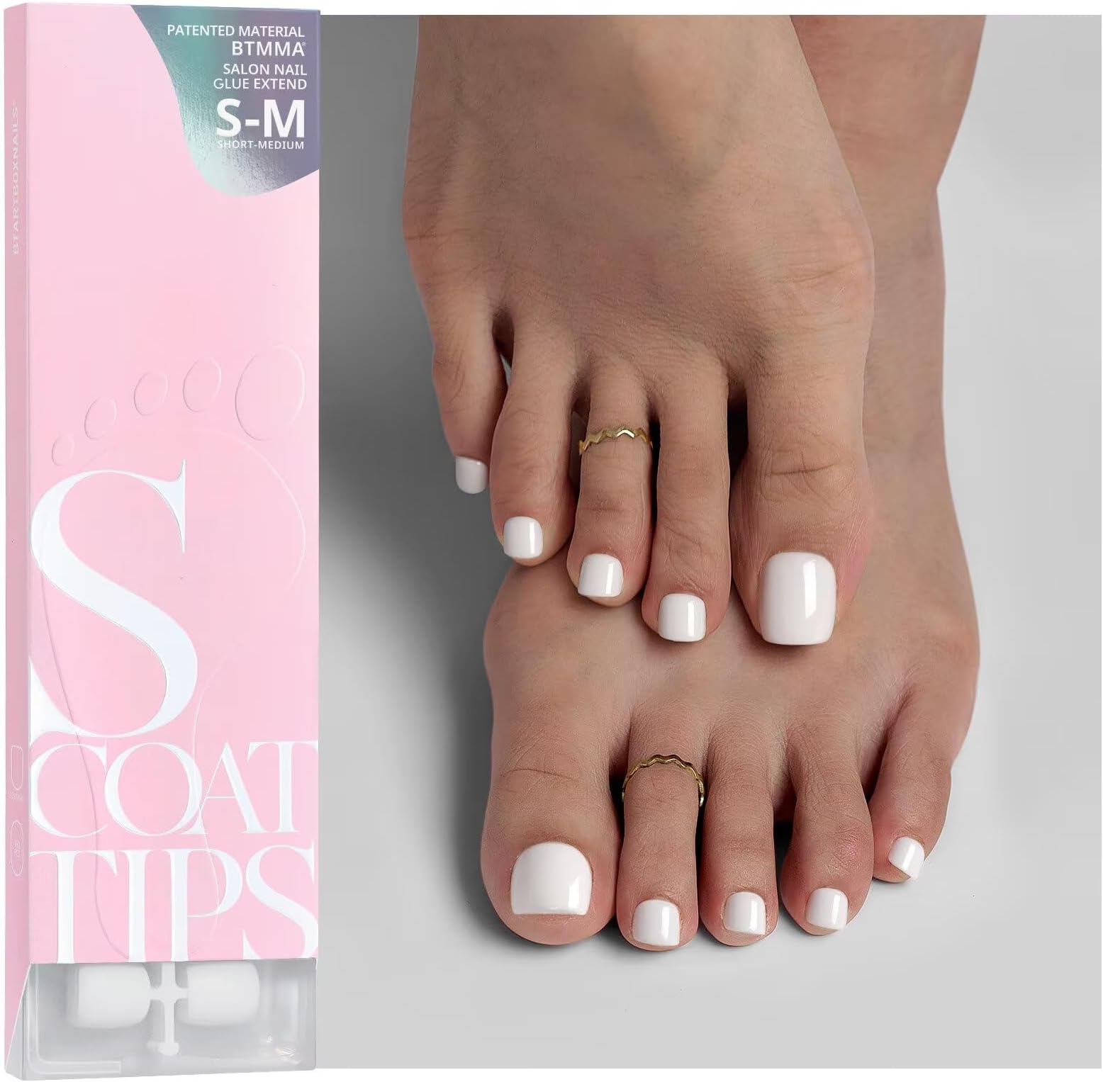 SCOATTIPS Toe Nail Tips - White Press On Toenails for Women, 160 Pcs 16 Sizes Short Soft Gel Toe Nail Press Ons, Soak Off Acrylic Fake Toe Nail Extensions (Include Nail Tips ONLY)
