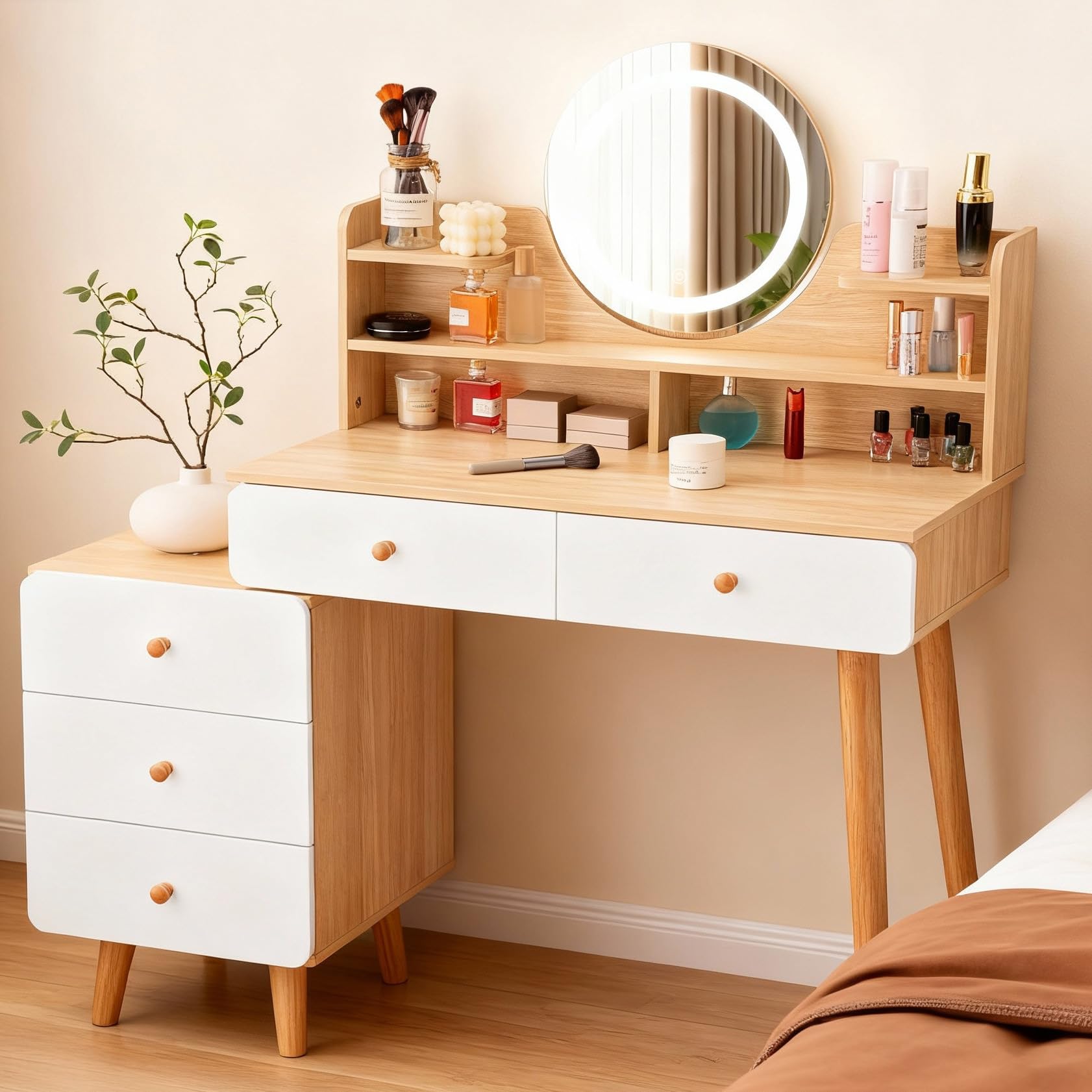 Miroir De Led Miroir Pivotant Vanité De Bureau Miroir Avec Lumière Led Bureau A Mené Miroir De