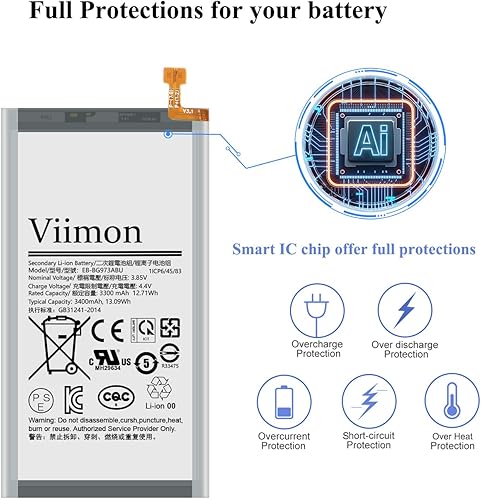 Miniatura 5 de Kits de reemplazo de batería S10 (nueva actualización) para Samsung Galaxy S10 SM-G973U todos los modelos con kits de herramientas adhesivas y de