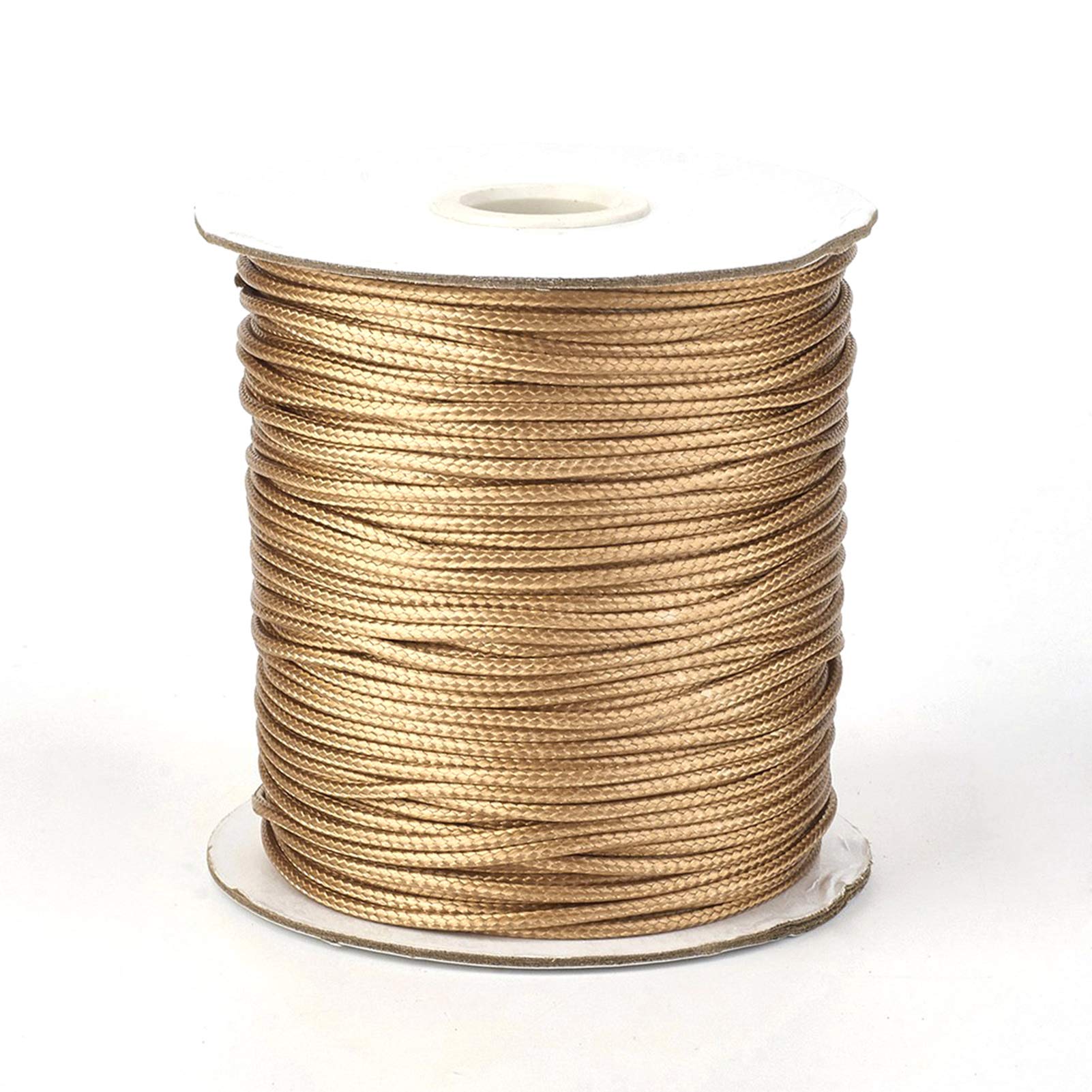 Mega Pet200 Yards Korean Waxed Polyester Cord Threads Burlywood Braided Beading String Bracelet Necklace Wire 0.5mm for Sewing Knotting Jewelry Crafts Making Macrame Supplies