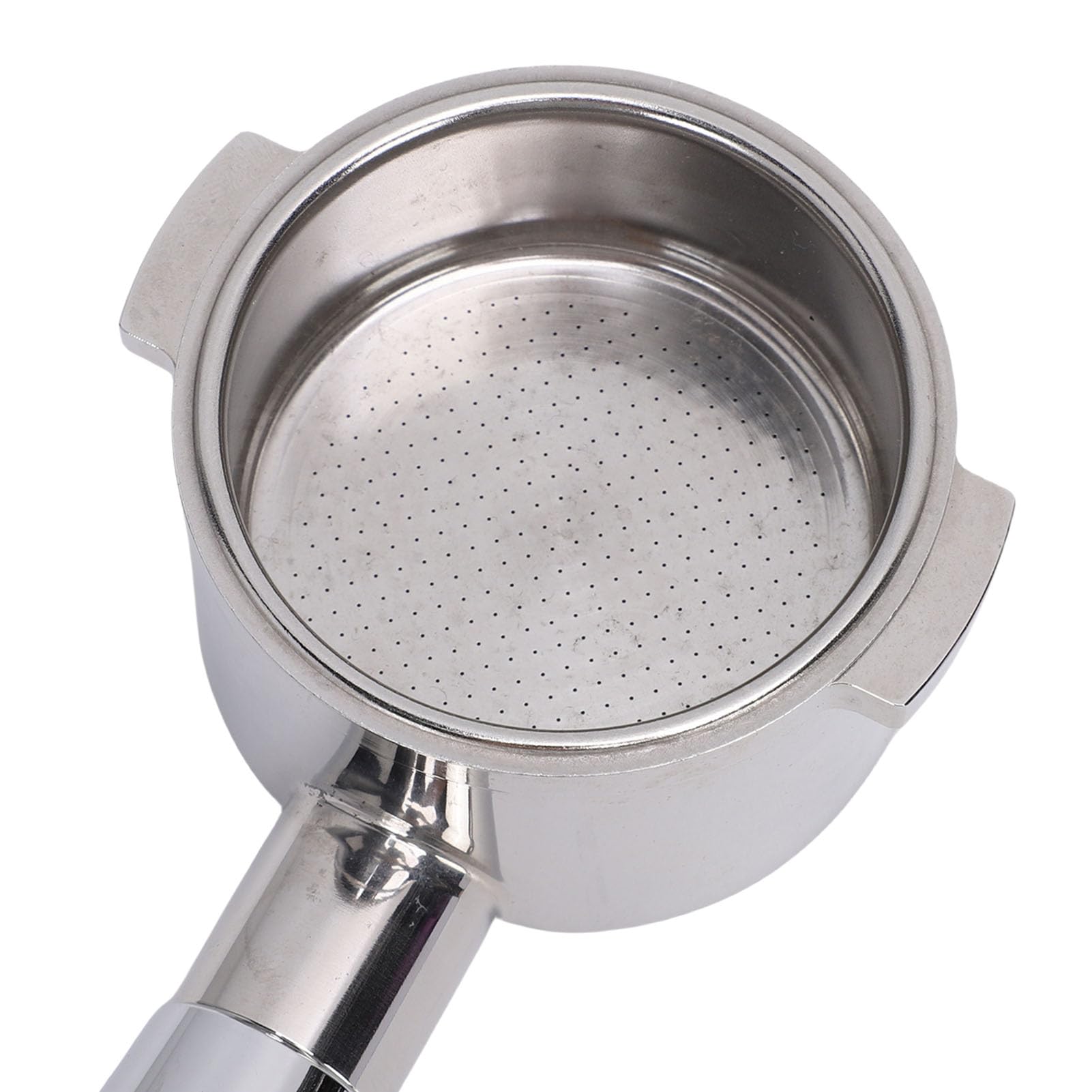 Hidyliu Portafiltro sin Fondo de 51 Mm, Acero Inoxidable con de Madera, 2 Orejas, Diseño de Doble Oreja, Apto para Universal,