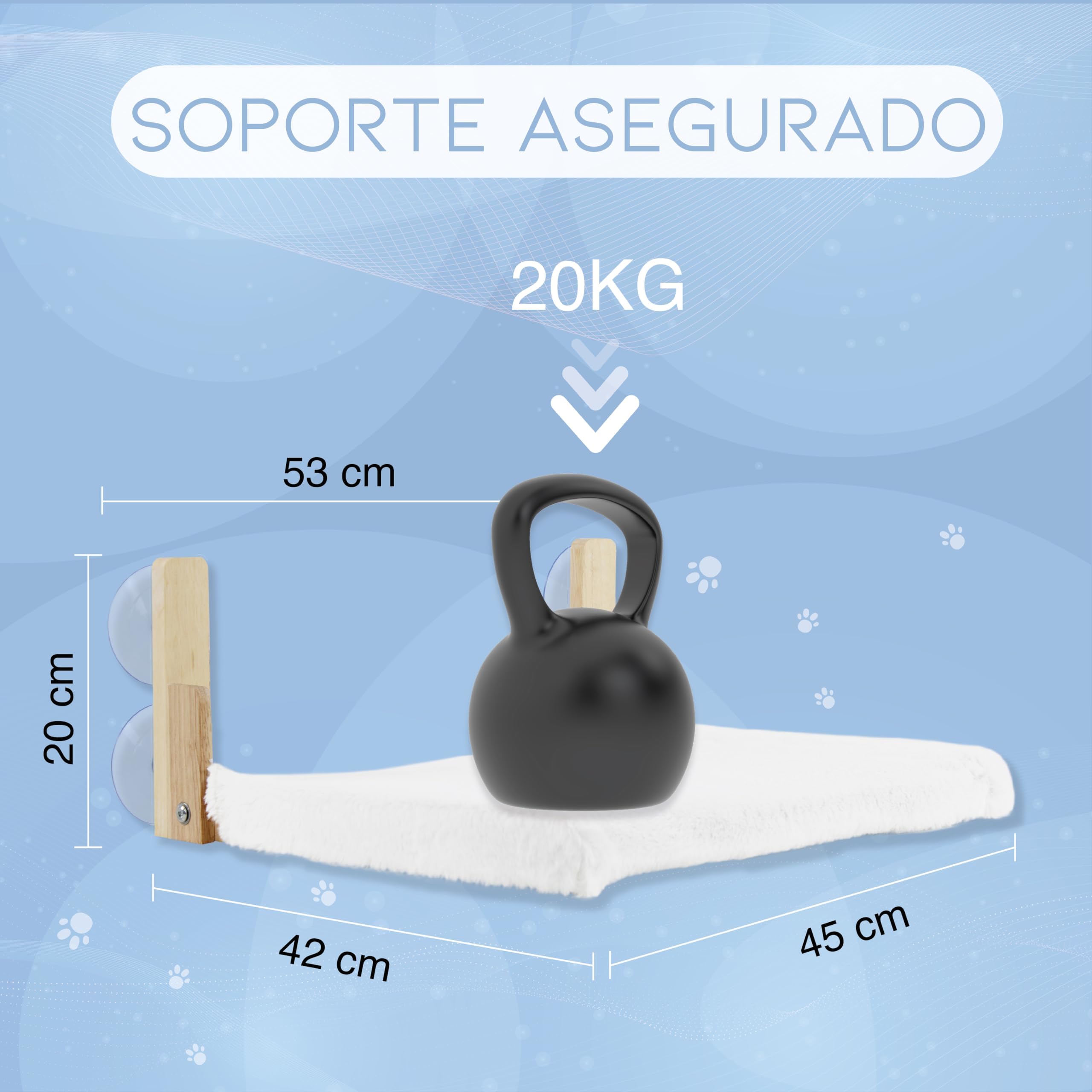 Hamaca Gato Ventana - Cama Gato Ventana Espaciosa y Segura - Hamaca Gato Ventana de Madera con Fuerte Succión - Cama Ventana para Gatos Fácil de Instalar - Cama Colgante para Gatos
