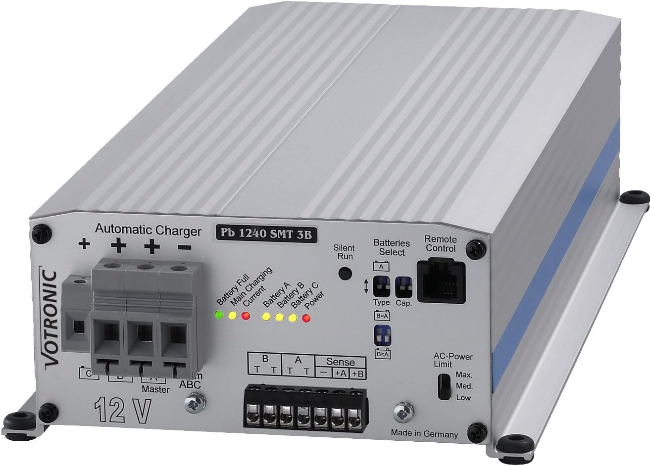 VOTRONIC40A 12V automatic multi-stage mains battery charger for charging one or several 12V batteries from 230V AC mains