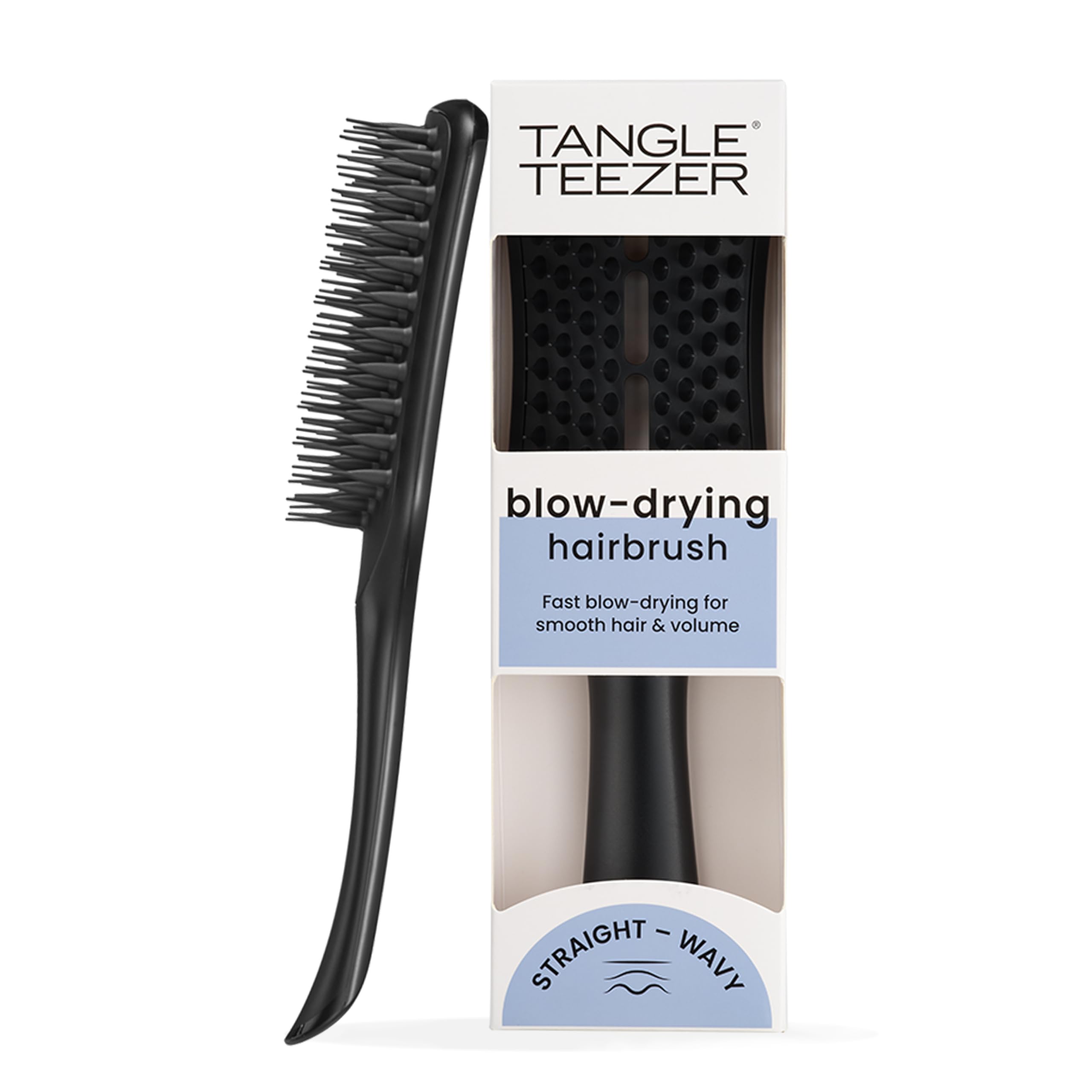 Tangle Teezer Easy Dry & Go do mokrych włosów delikatnych i średnich - dodaje objętości, gładkości i połysku - szczotka do suszenia włosów skraca czas i zmniejsza zniszczenie włosów - Kruczoczarna