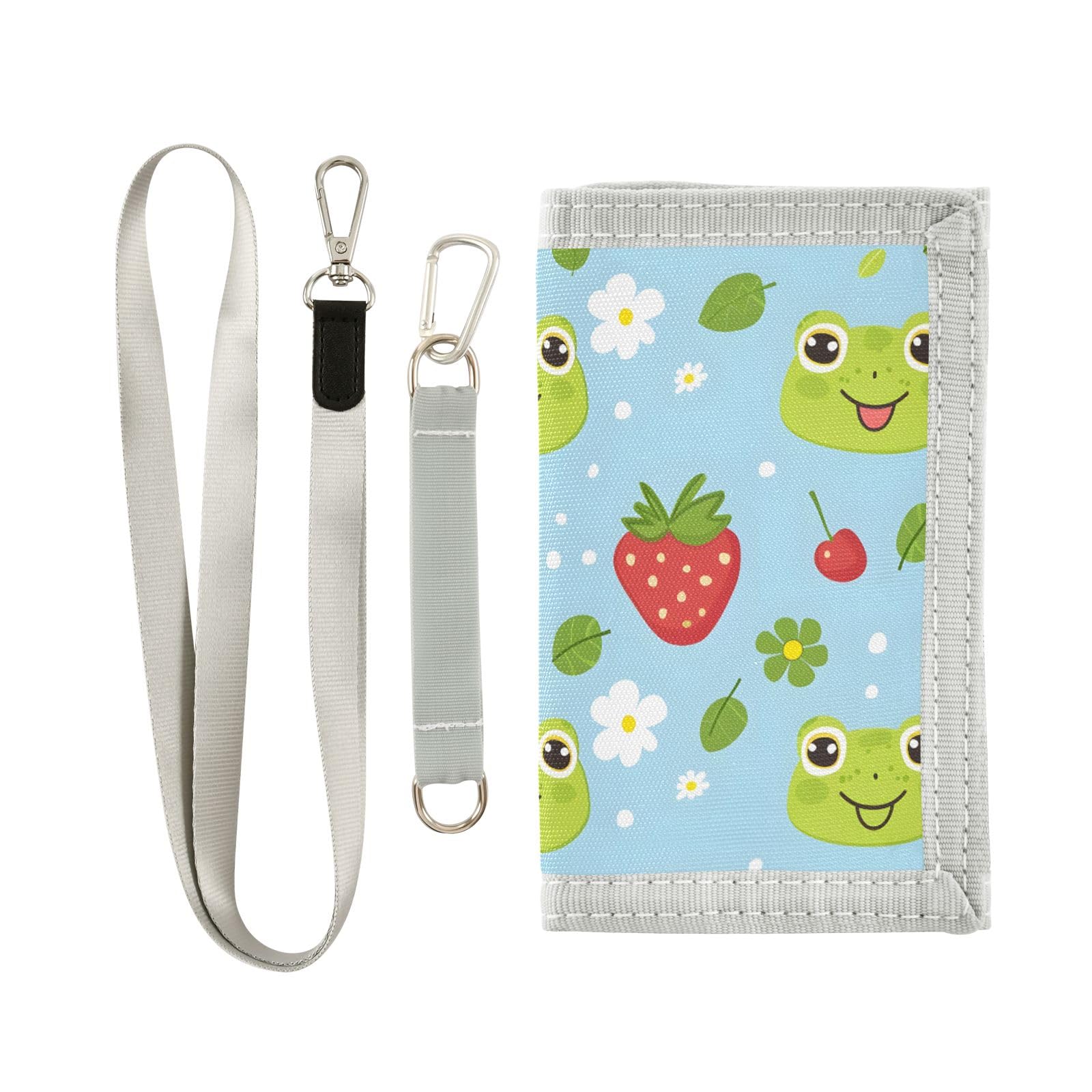 ALAZA Kids Wallets for Boys Girls Toddler Trifold Wallet Children Small Cute Frog with Zipper Coin Pocket