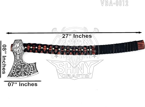 Miniatura 2 de SHINY CRAFTS - Hacha Berserker Hacha Tomahawk Battle Axe-27 Hacha Fenrir Hacha mitología Hacha forjada a mano, hacha decorativa de regalo de hacha