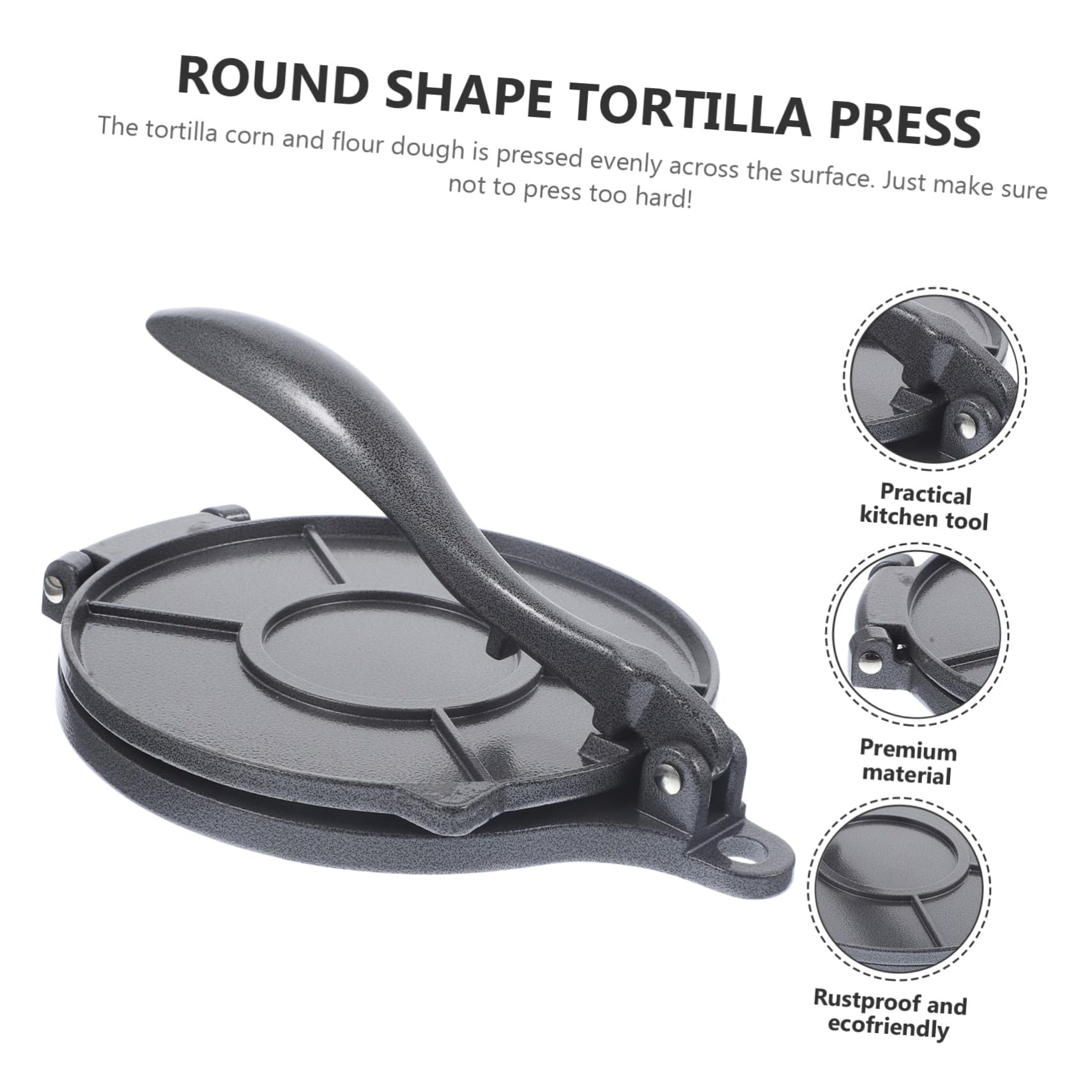 Homoyoyo Pressa Forma Alluminio in Tortilla Resistente di Lega alla Rotonda Ruggine per Modellare Impasti, per Ricette in Cucina