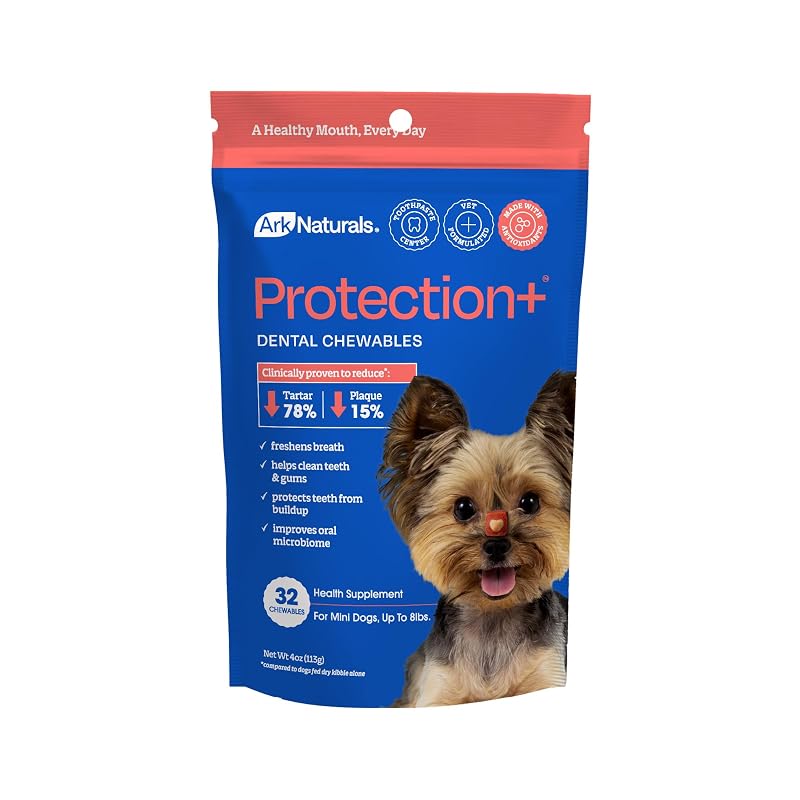 Petisco Mastigável Dental para Cães ARK NATURALS com Centro de Creme Dental – Raças Mini, 32 unidades, 113 g