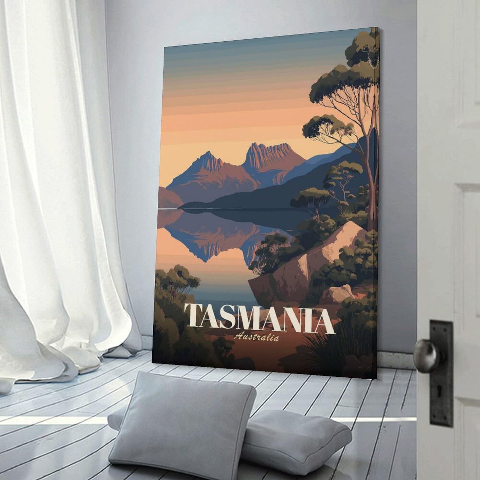 Junmoney Home Decor Wall Art Tasmania Australia Landscape Art, 20x30inch(50x75cm), for Workspace Walls, Study Corners Or Bedrooms, A Smart Decor Choice for Study Walls