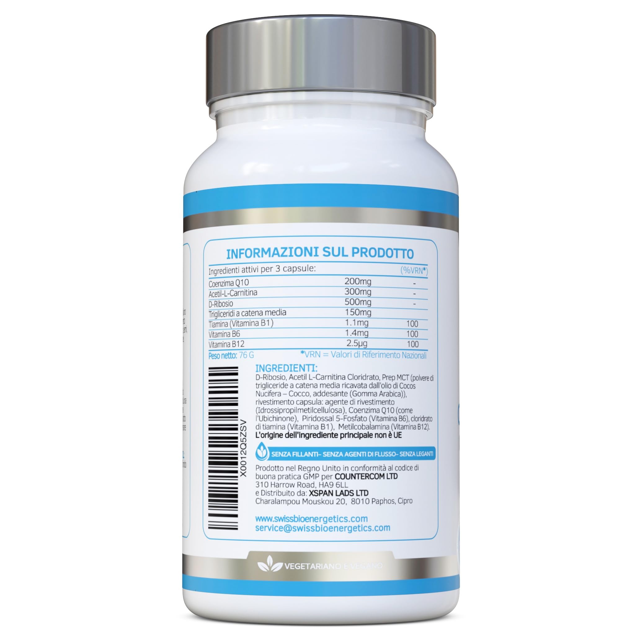 CardioDefence - 90 capsule - un preciso equilibrio di CoQ10, D-Ribosio, Acetil L-Carnitina, vitamine B e MCT per contribuire alla normale funzione del cuore e ridurre la stanchezza