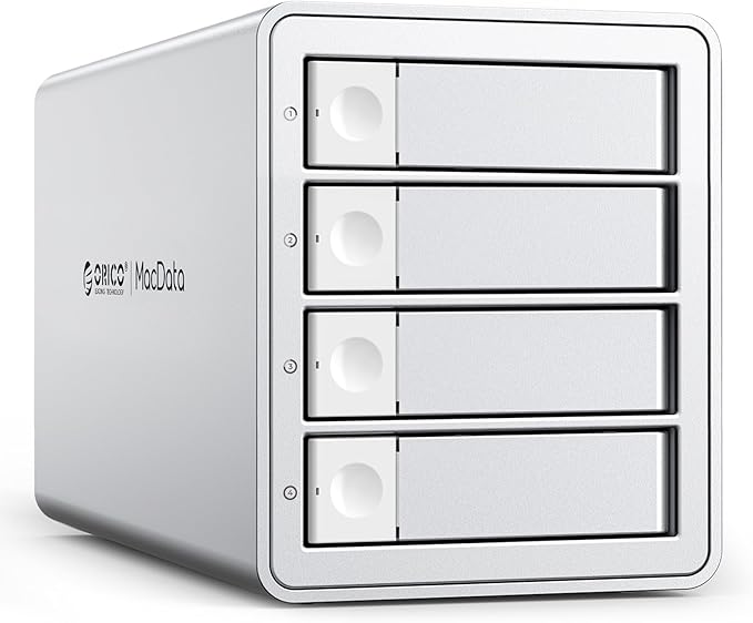 ORICO 4-Bay Hard Drive Enclosure USB 3.2 Gen 2 Aluminum DAS Enclosure USB-C Expansion, Max Up to 264TB, 3.5-Inch HDD, 150W Power Supply - 9948C3