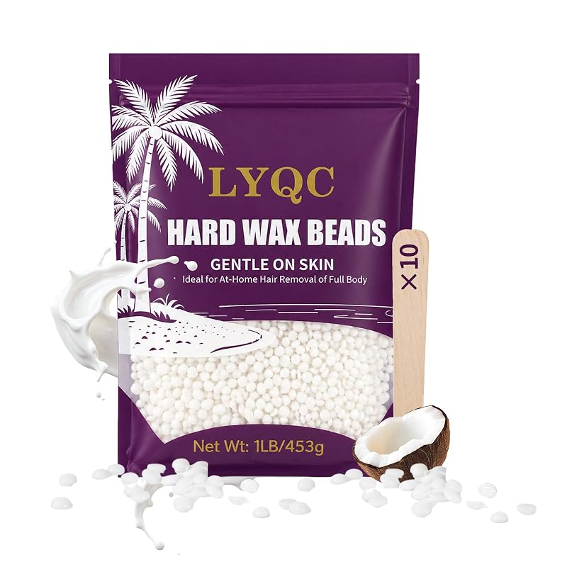 Cera depilatória dura em pérolas de coco LYQC, 454 g