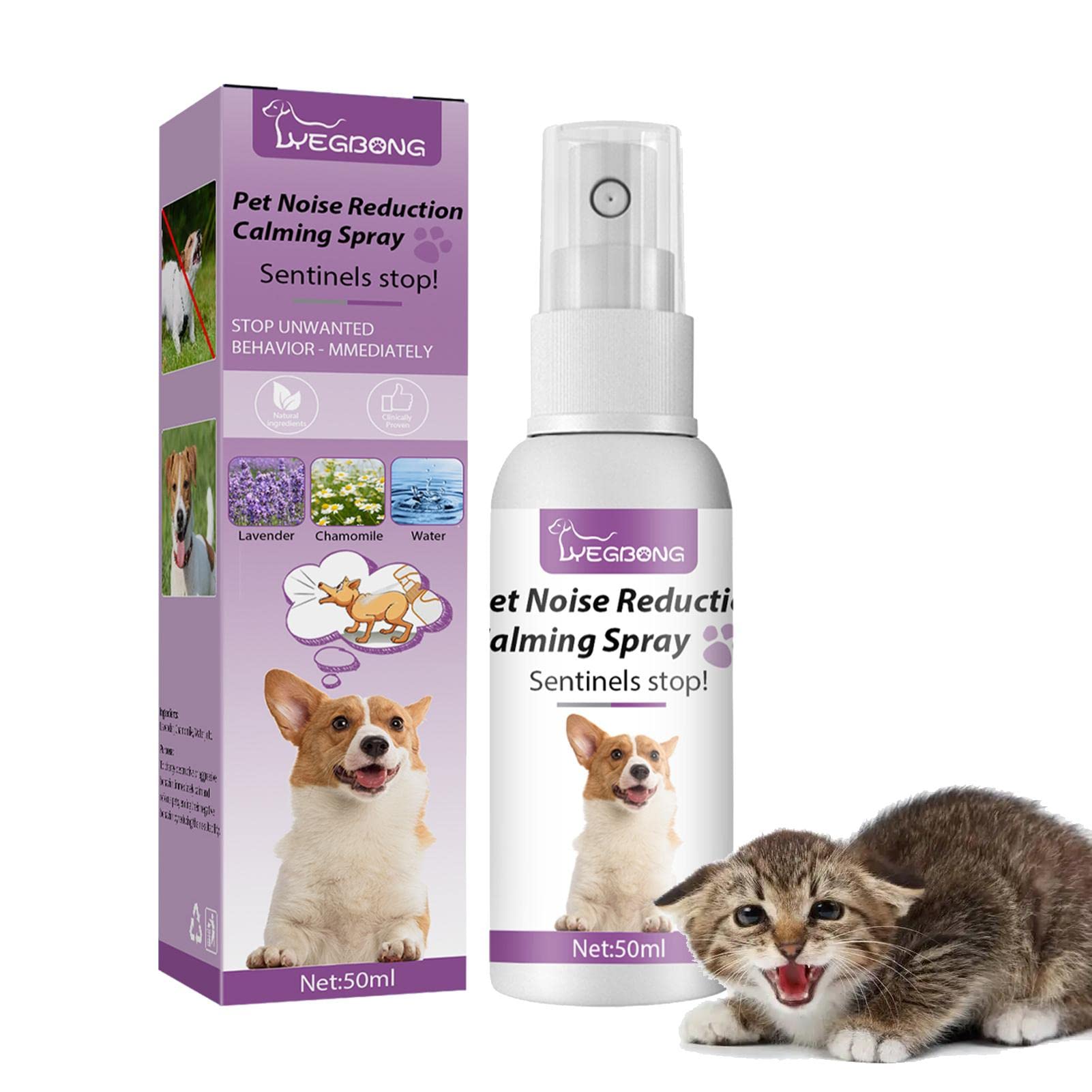 LINGJIONG 2 Dog Calming Pheromone Spray | Pet Appeasing Pheromone Spray | Comfort Cats Dogs During Travel, Veterinary Visits, And Stressful Events