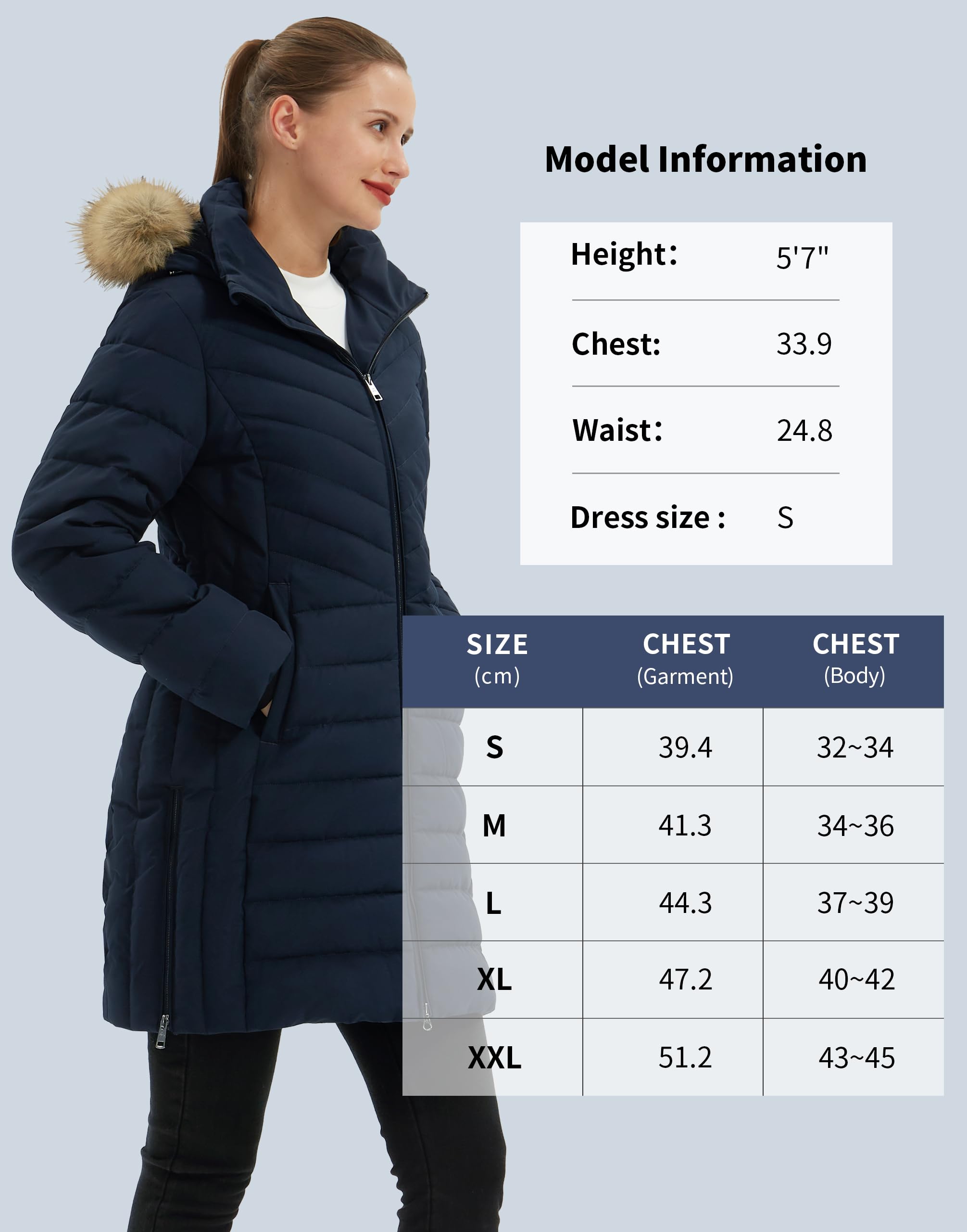 Pioneer Camp Cappotto invernale da donna, lungo, caldo, trapuntato, impermeabile, invernale, con colletto in pelliccia sintetica rimovibile